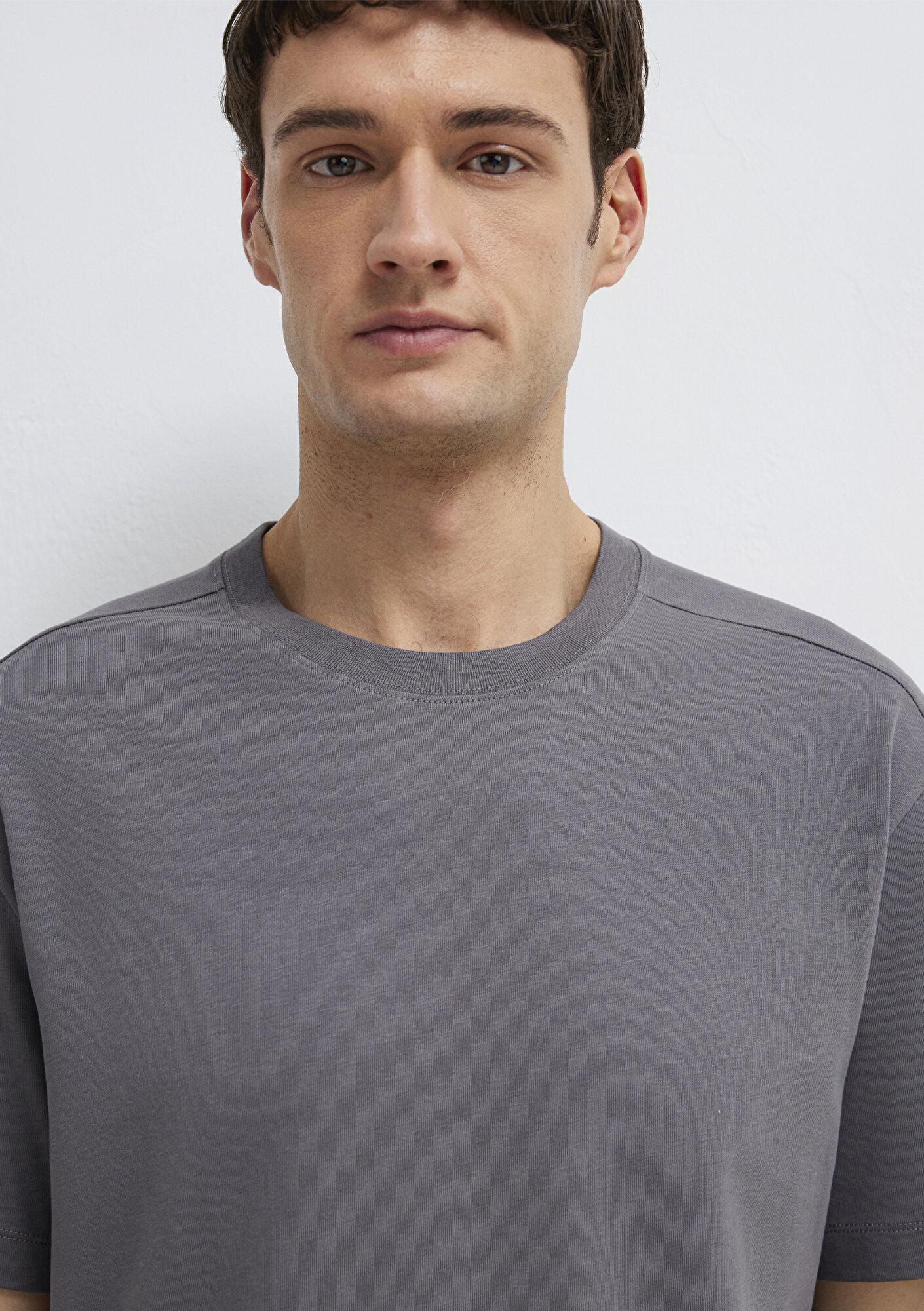 Mavi Antrasit Basic Tişört Loose Fit / Bol Rahat Kesim 0613466-90721