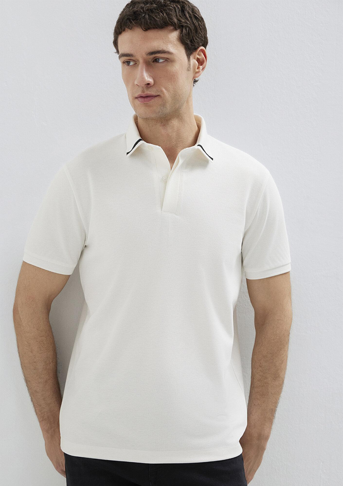 Mavi Soft-Premium Ekru Polo Tişört Regular Fit / Normal Kesim 0613358-70057