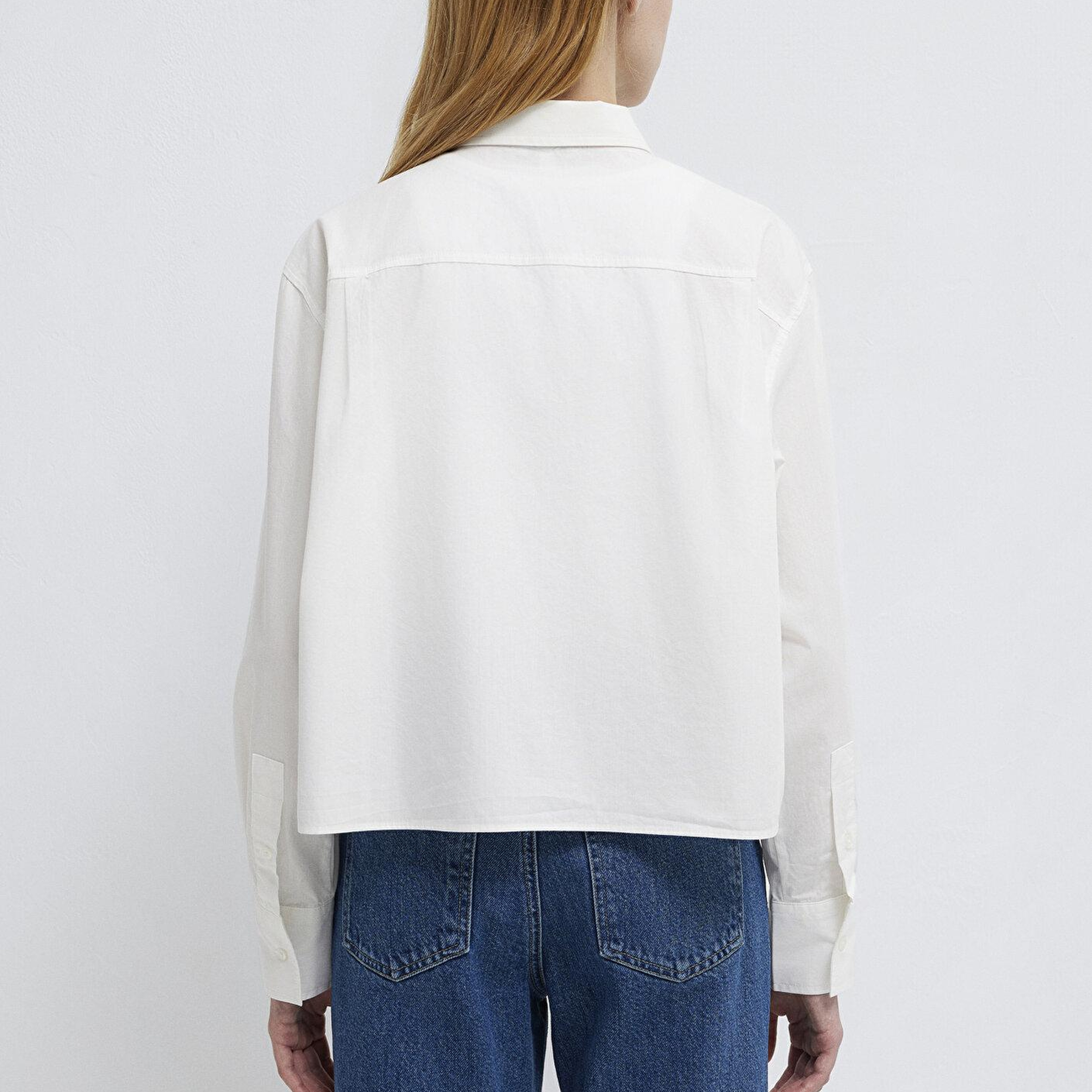 Mavi Ekru Kısa Gömlek Oversize / Geniş Kesim 1211453-70057