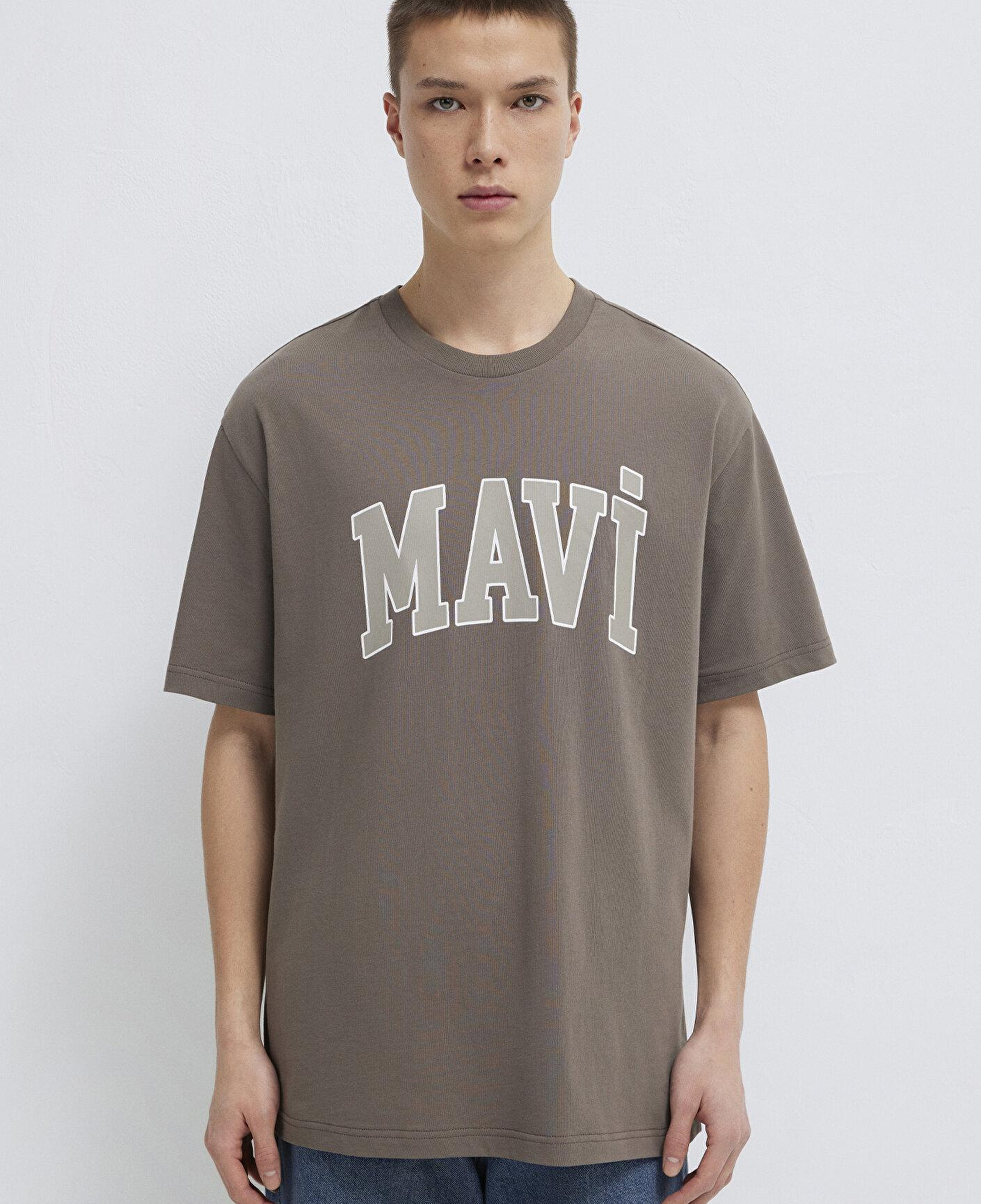 Mavi Mavi Logo Baskılı Kahverengi Tişört Loose Fit / Bol Rahat Kesim 0611711-91601