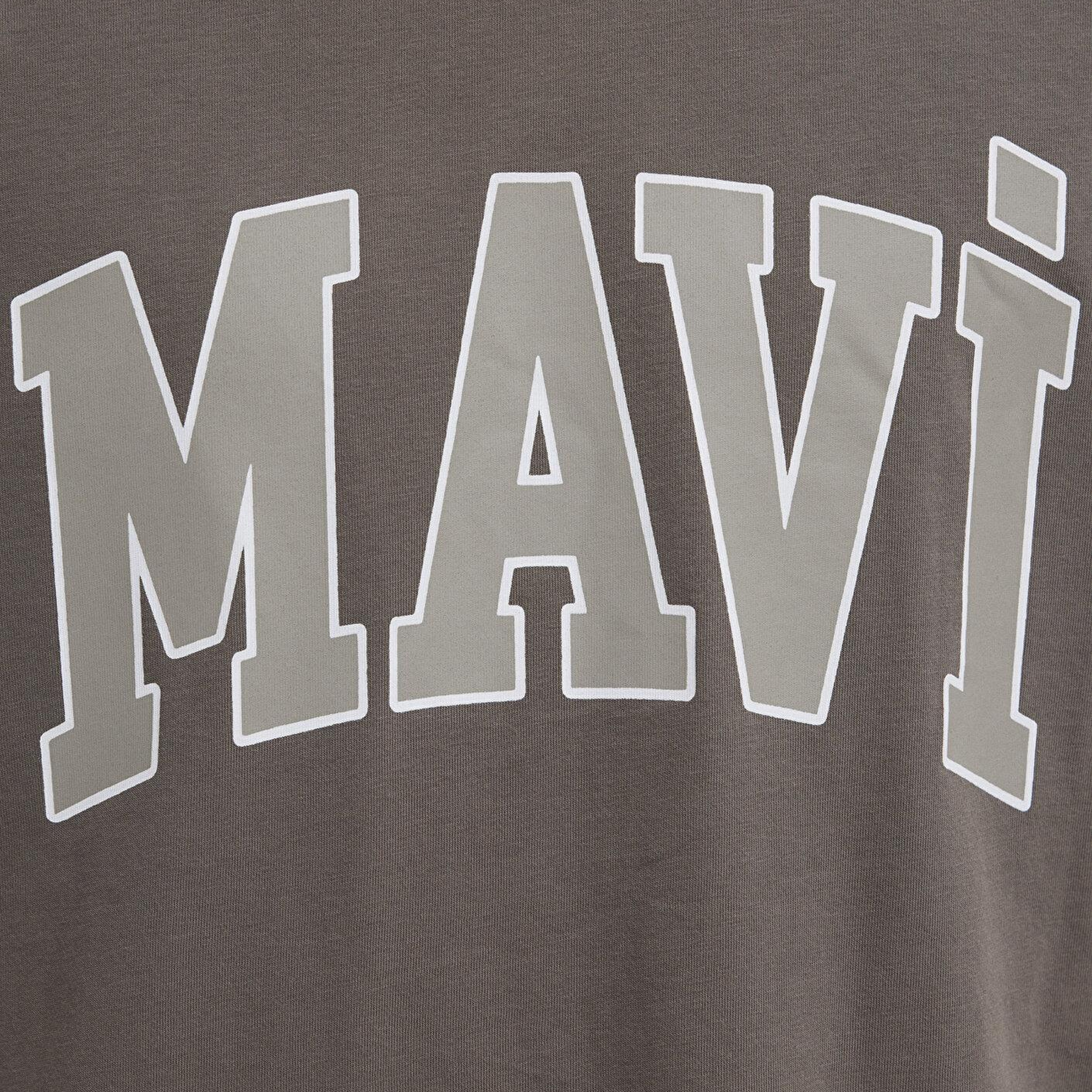 Mavi Mavi Logo Baskılı Kahverengi Tişört Loose Fit / Bol Rahat Kesim 0611711-91601