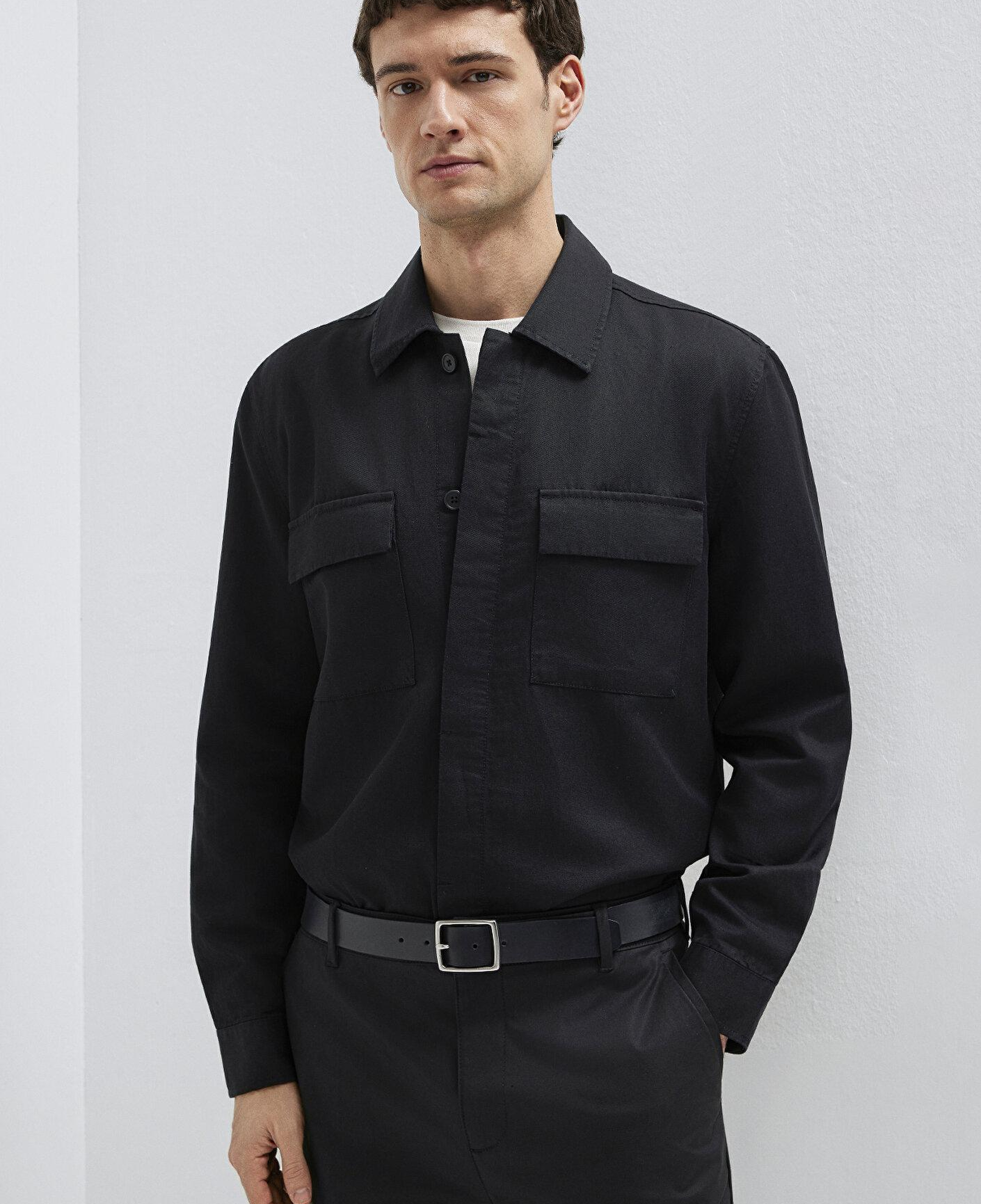 Mavi Mavi Black Keten Karışımlı Siyah Gömlek Regular Fit / Normal Kesim 0211980-900