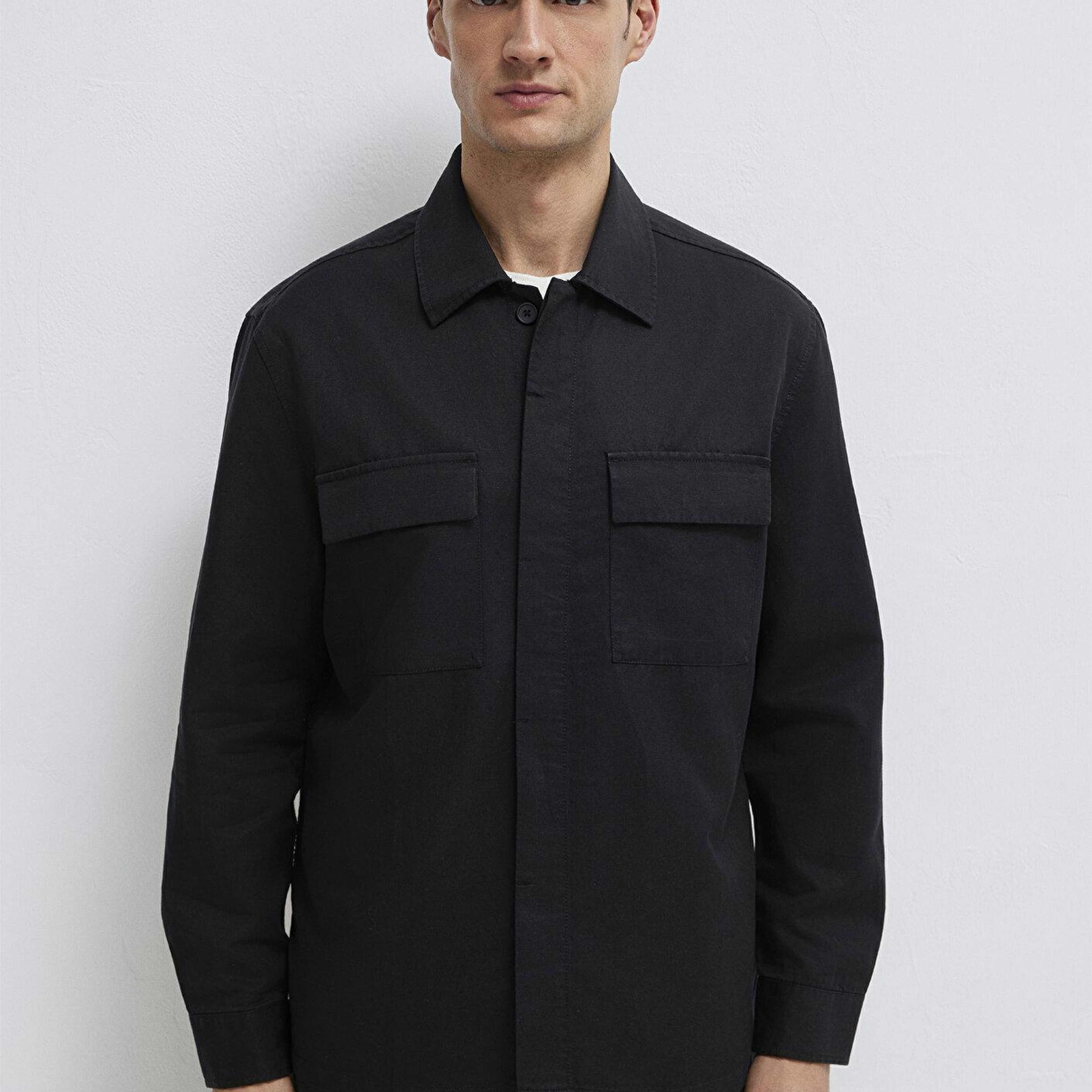 Mavi Mavi Black Keten Karışımlı Siyah Gömlek Regular Fit / Normal Kesim 0211980-900