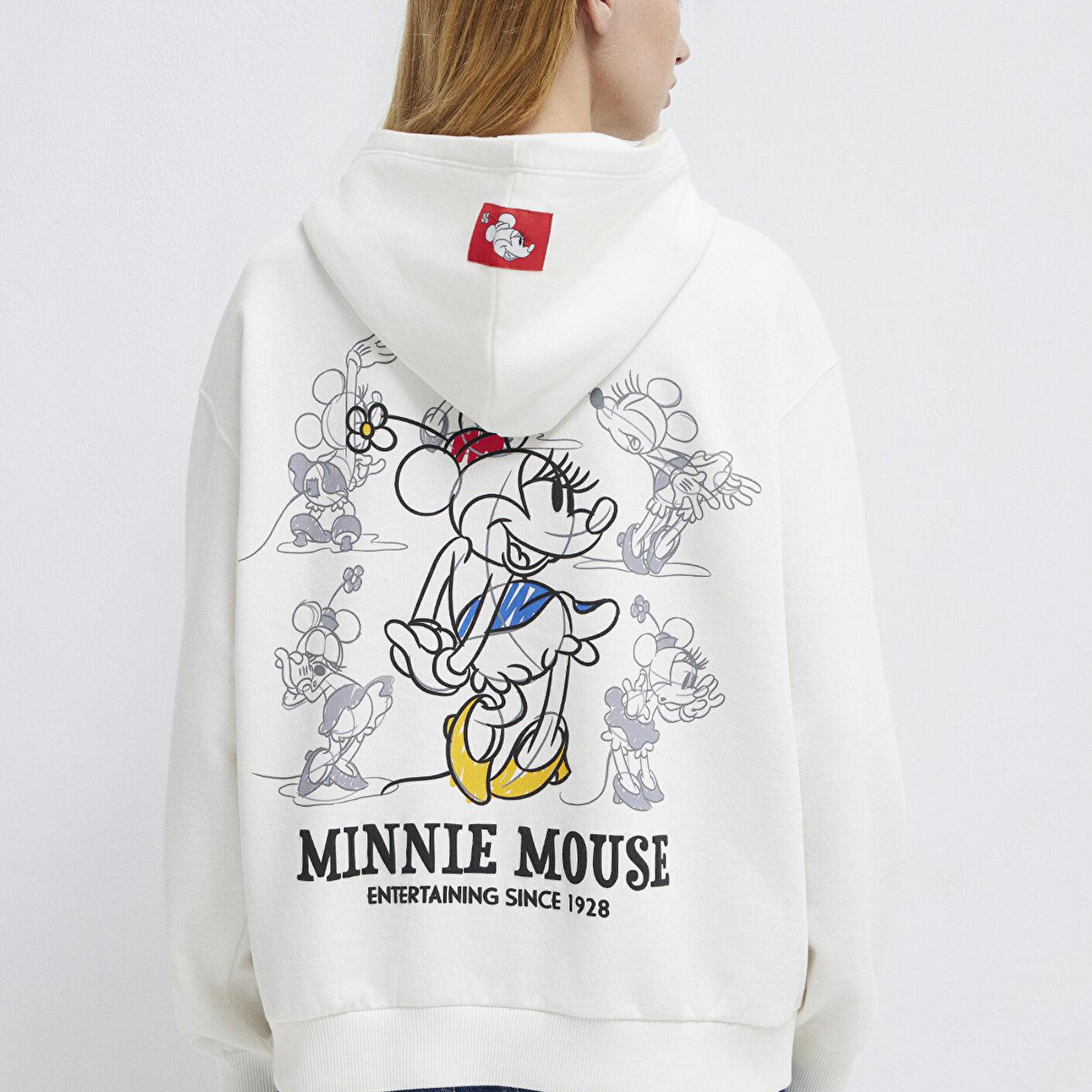 Mavi Minnie Mouse Baskılı Ekru Sweatshirt 1S10520-80194
