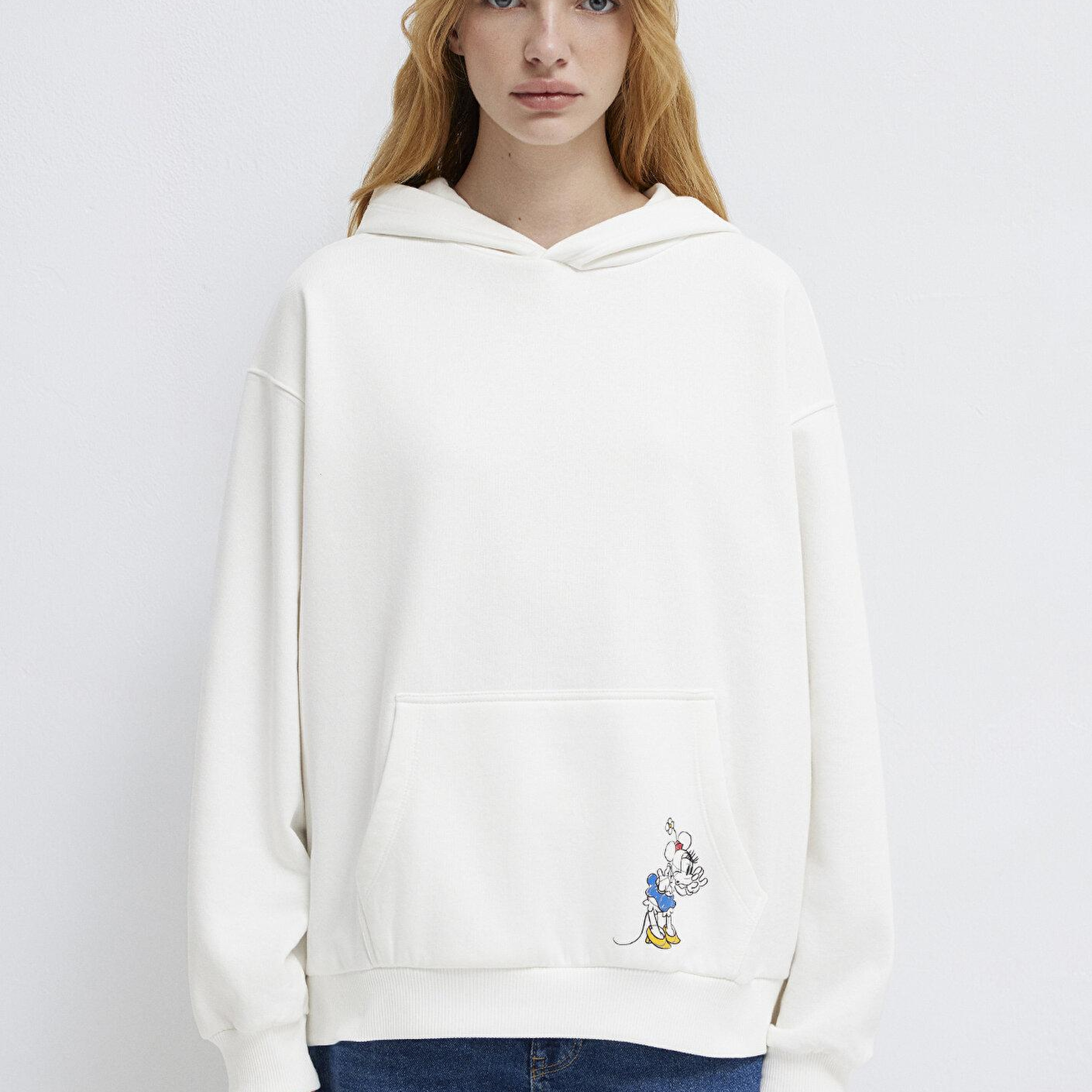Mavi Minnie Mouse Baskılı Ekru Sweatshirt 1S10520-80194