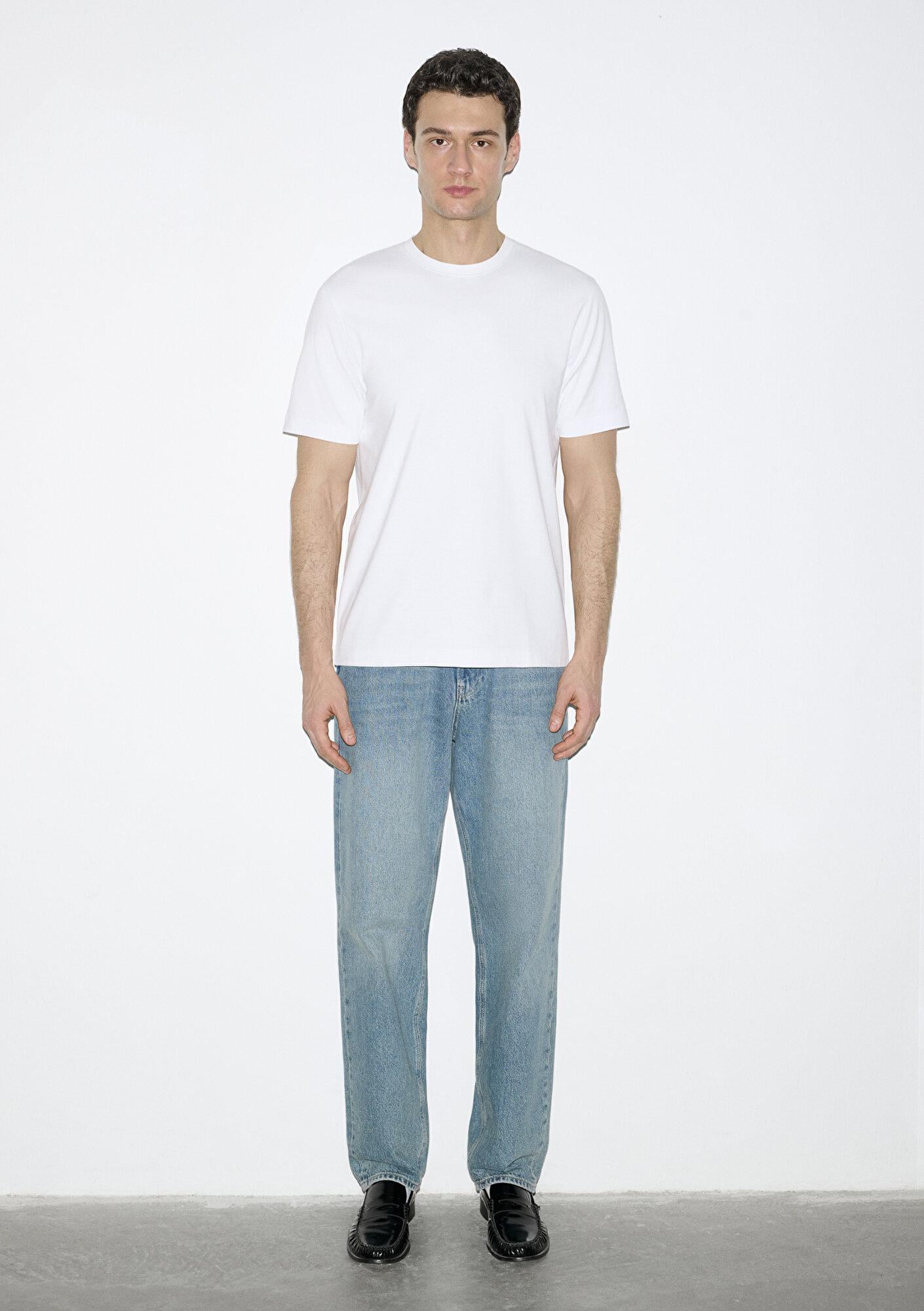 Mavi Hafif ve Esnek Beyaz Travel Tişört Regular Fit / Normal Kesim 0613224-620