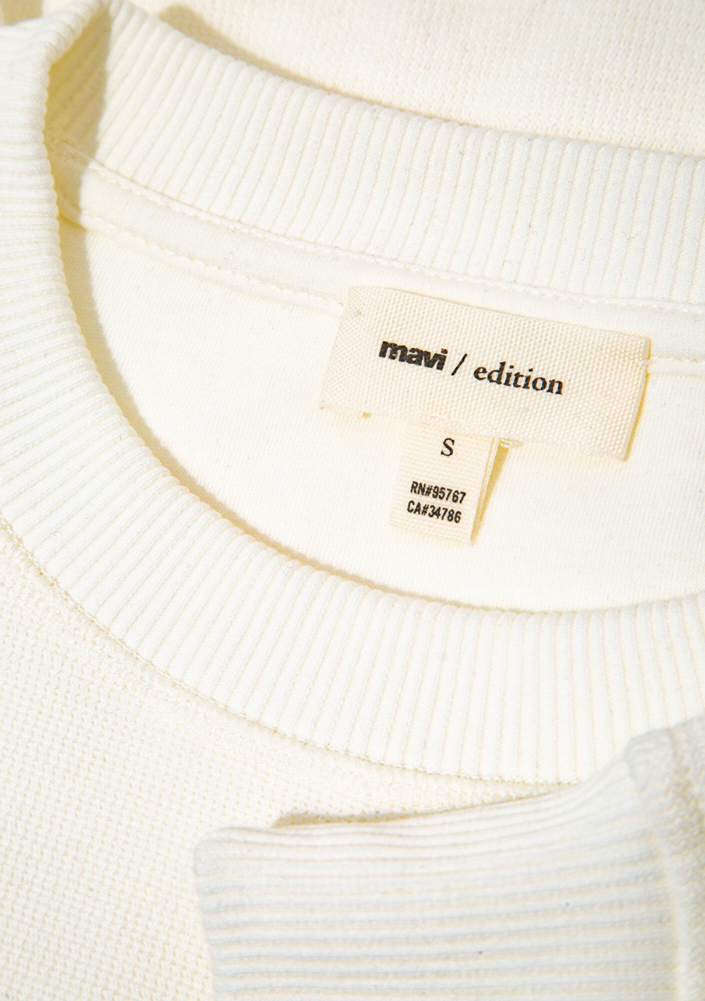 Mavi Bisiklet Yaka Ekru Sweatshirt 1S10508-70051