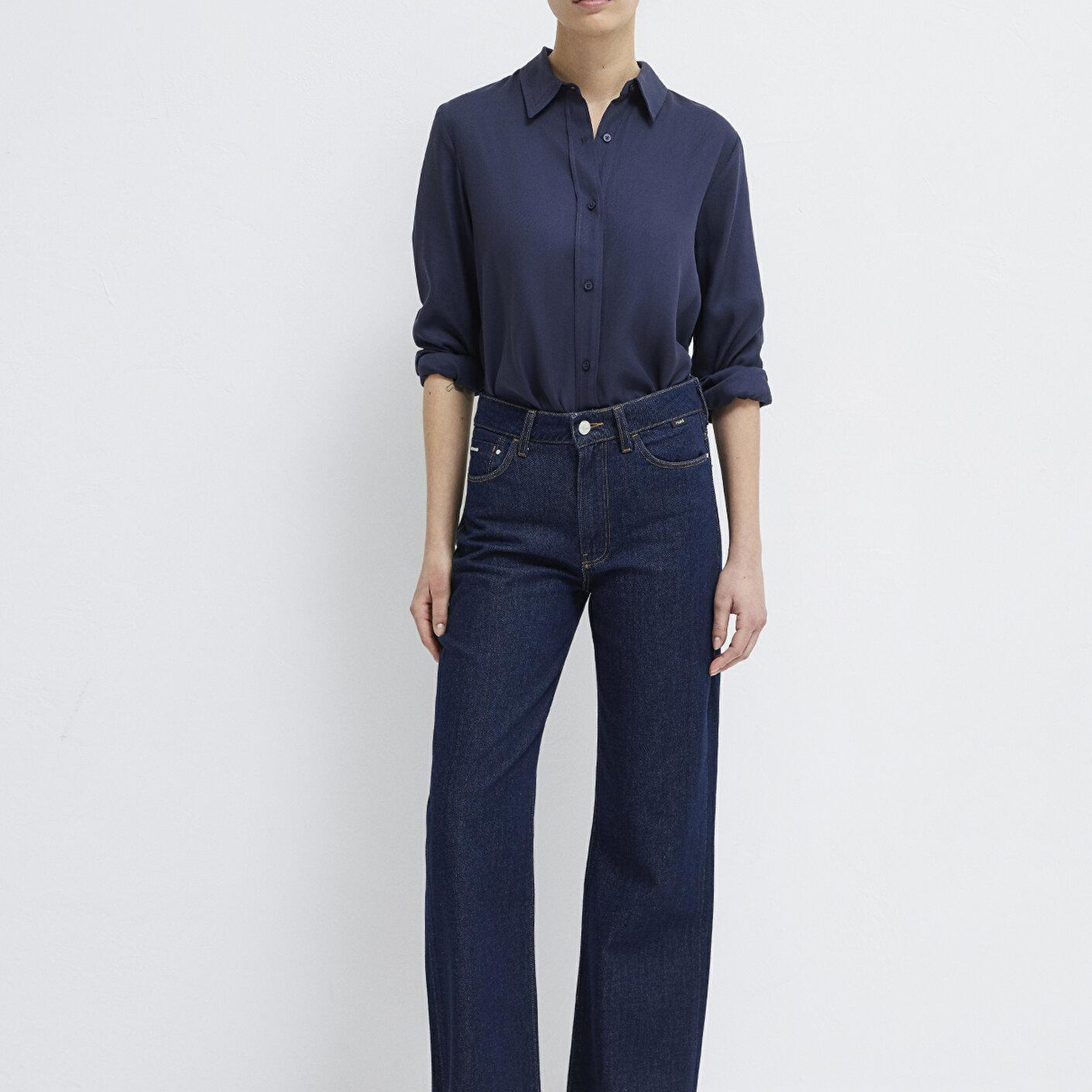Mavi Lacivert (TENCEL™) Liyosel Gömlek Regular Fit / Normal Kesim 1211506-70487