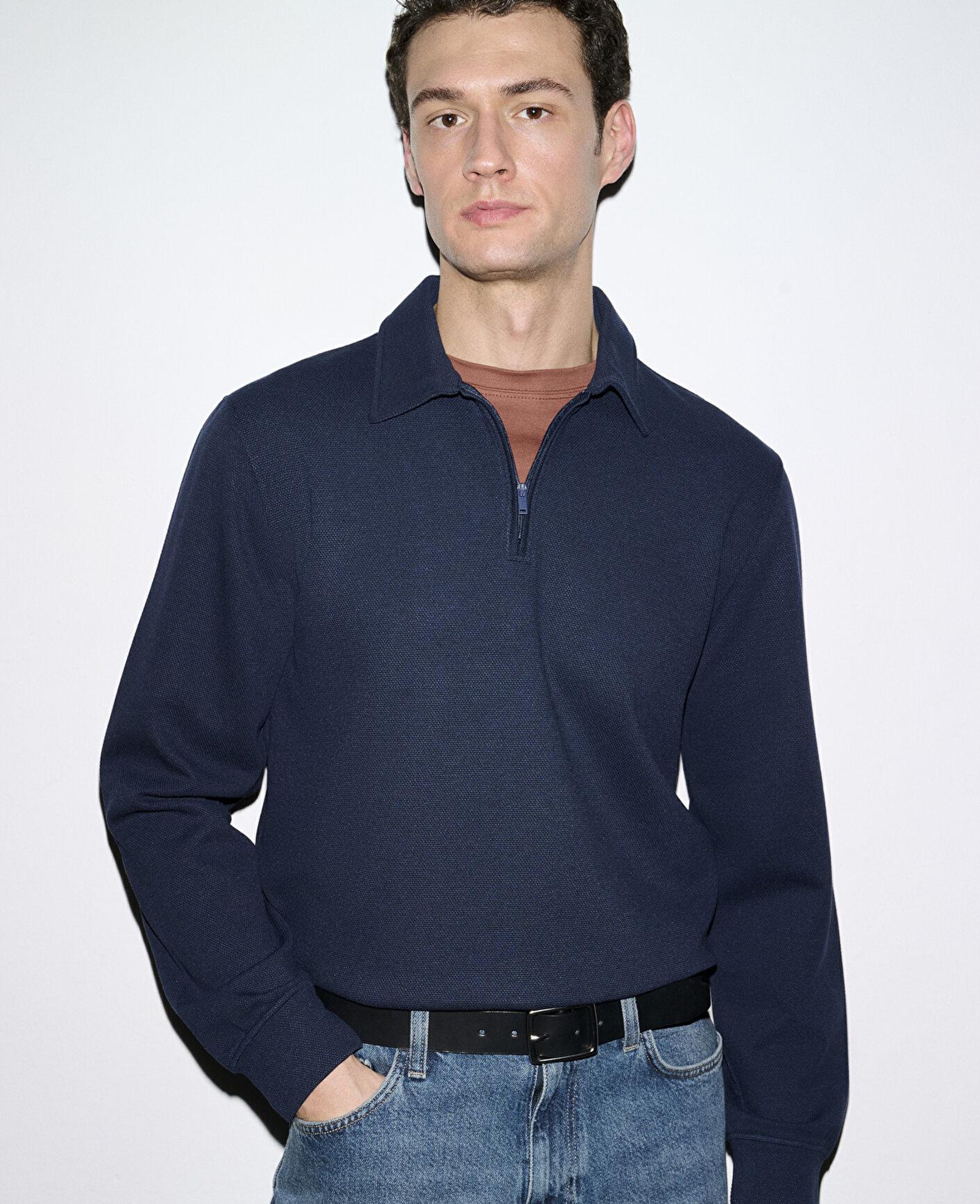 Mavi Esnek Lacivert Travel Polo Sweatshirt 0S10561-70497