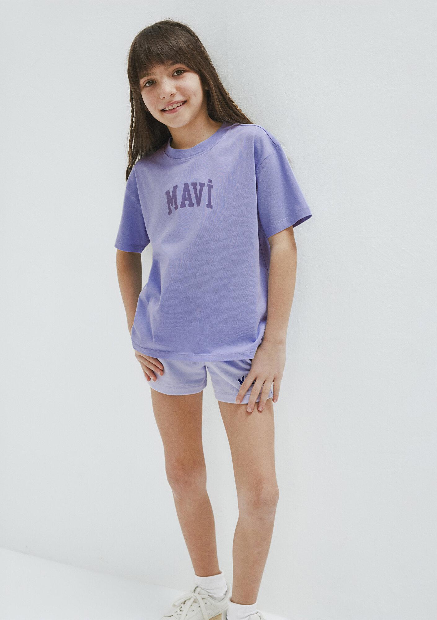 Mavi Mavi Baskılı Mor Tişört Loose Fit / Bol Rahat Kesim 7610467-70545