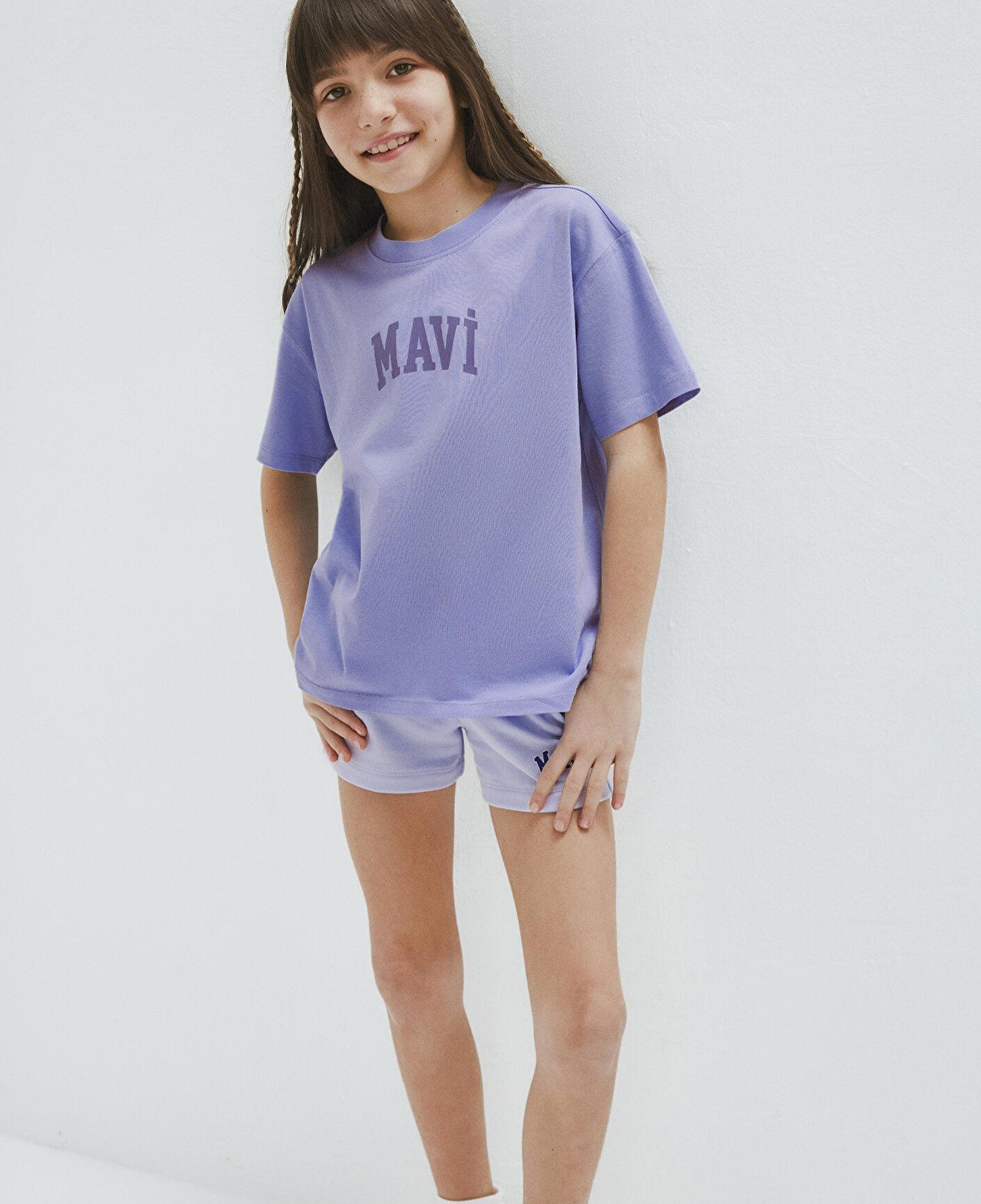 Mavi Mavi Baskılı Mor Tişört Loose Fit / Bol Rahat Kesim 7610467-70545