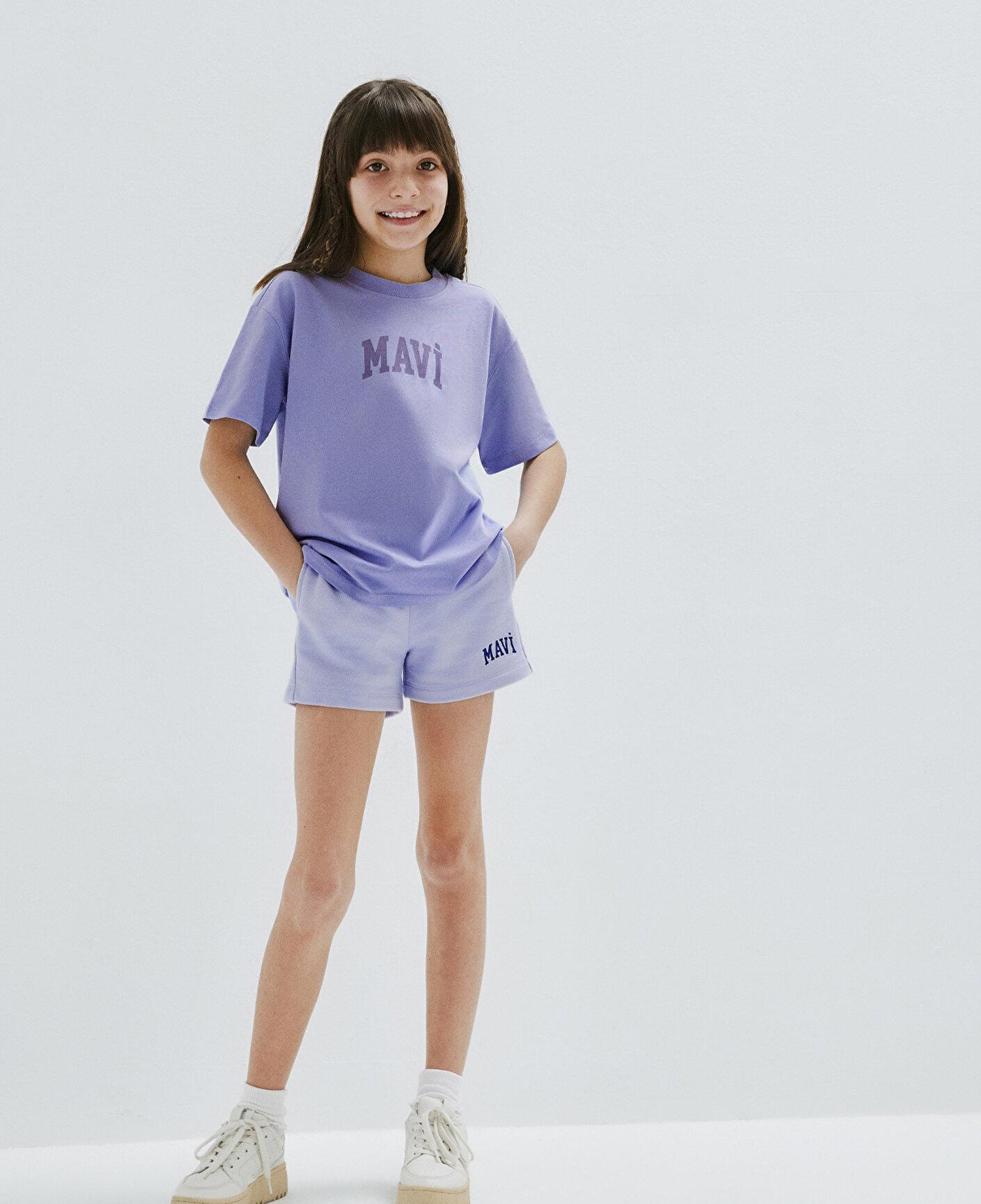 Mavi Mavi Baskılı Mor Tişört Loose Fit / Bol Rahat Kesim 7610467-70545