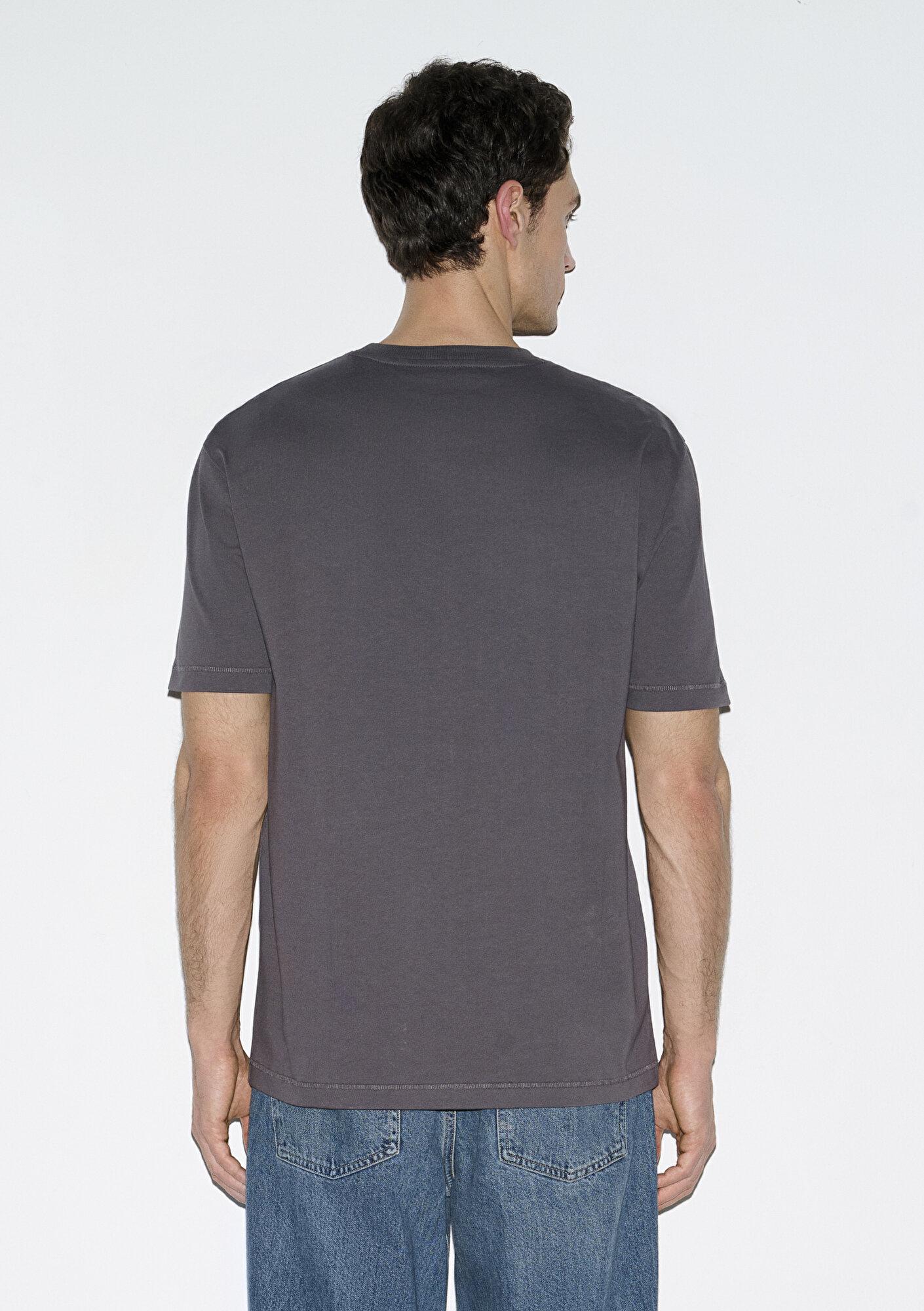 Mavi Gri Basic Tişört Loose Fit / Bol Rahat Kesim 0612269-70101