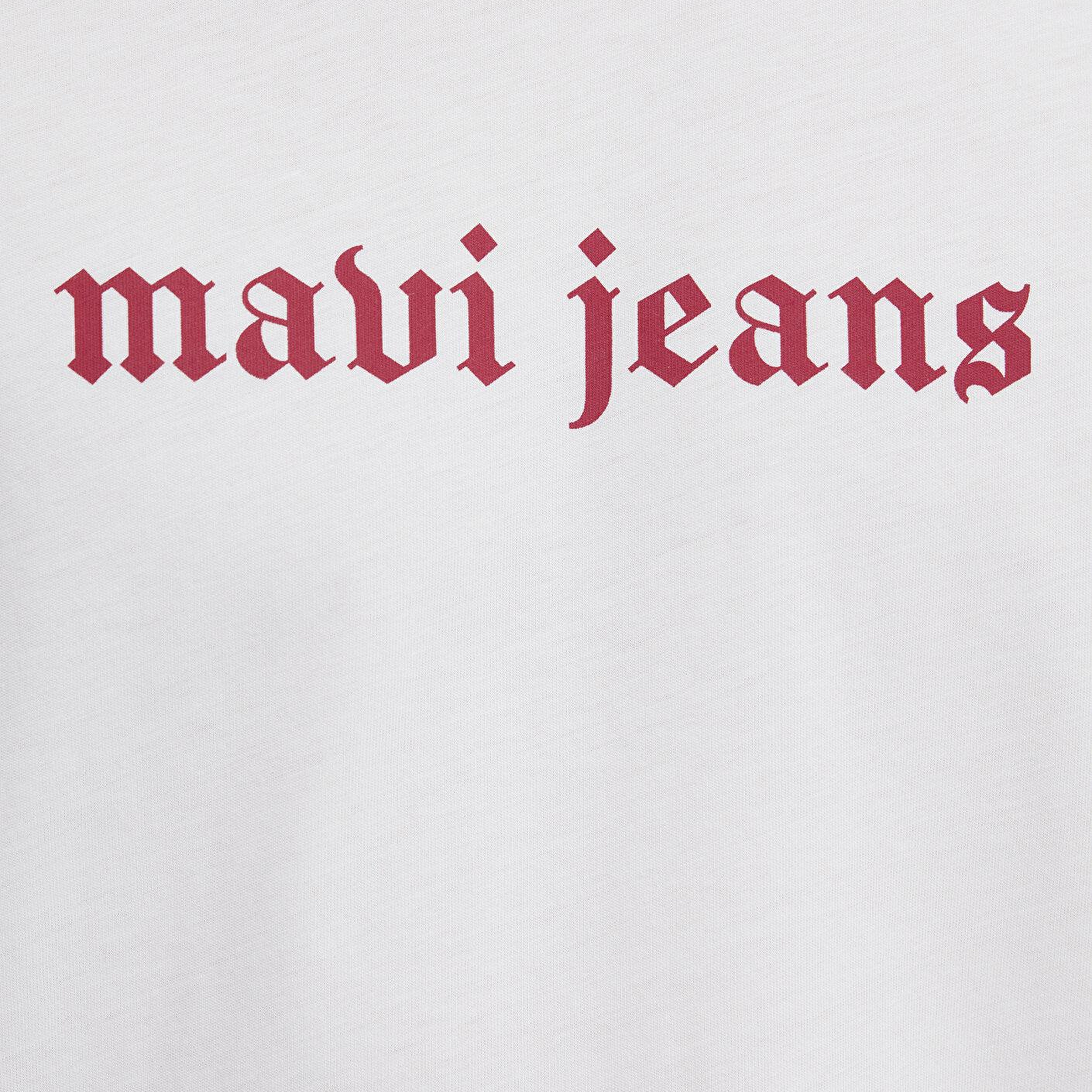 Mavi Mavi Jeans Baskılı Ekru Tişört Loose Fit / Bol Rahat Kesim 0613201-70057