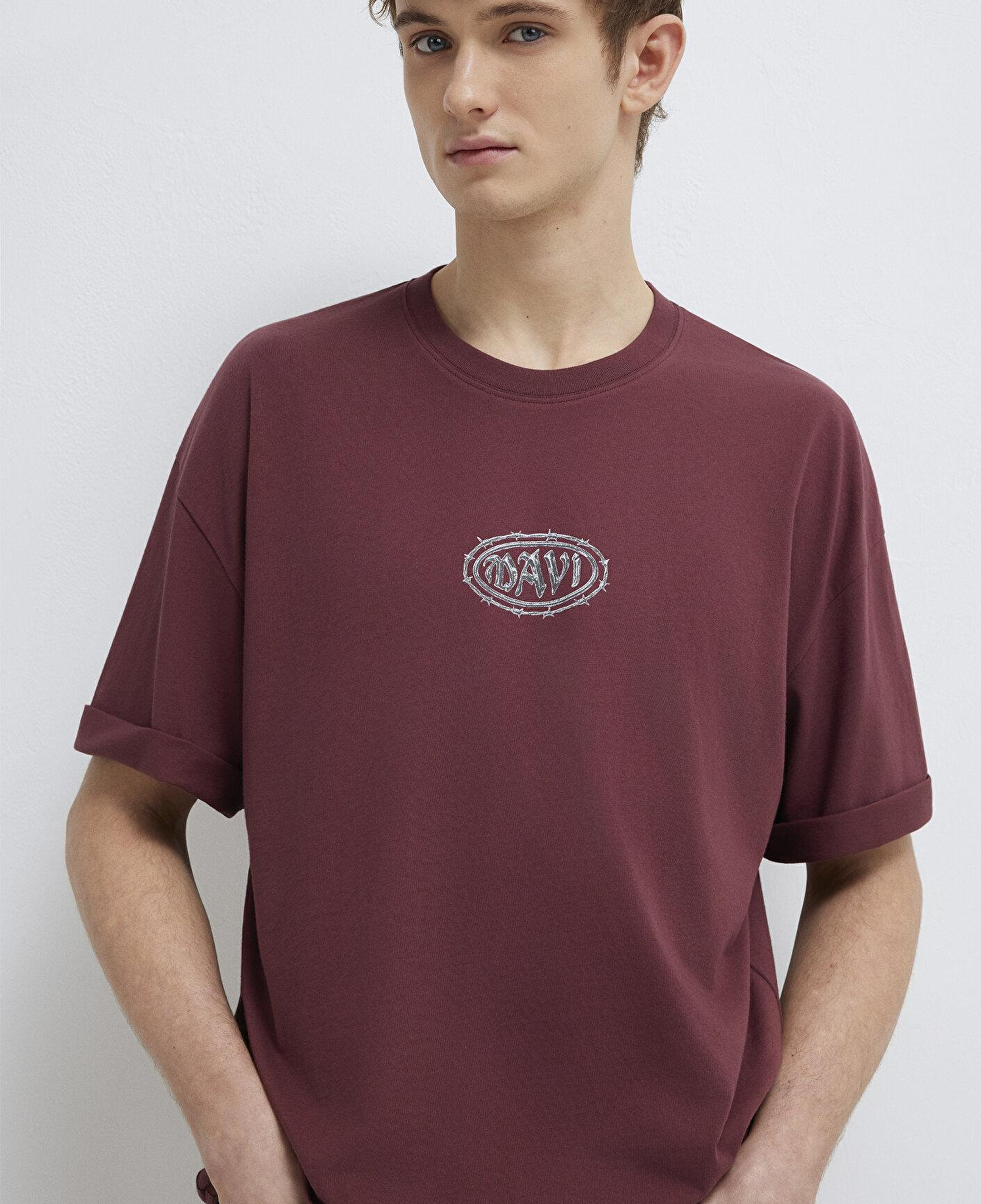 Mavi Mavi Baskılı Bordo Tişört Oversize / Geniş Kesim 0613211-70396