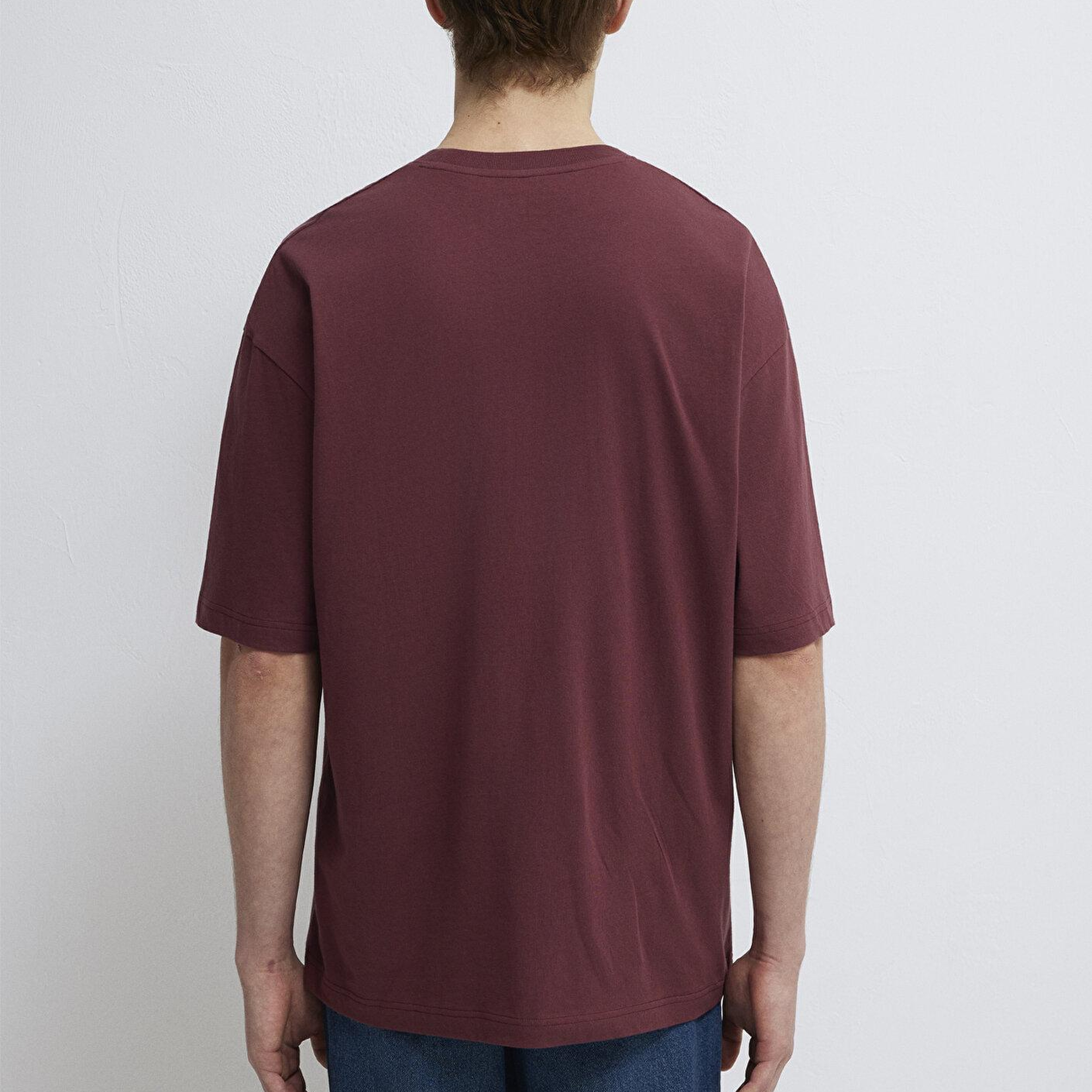Mavi Mavi Baskılı Bordo Tişört Oversize / Geniş Kesim 0613211-70396