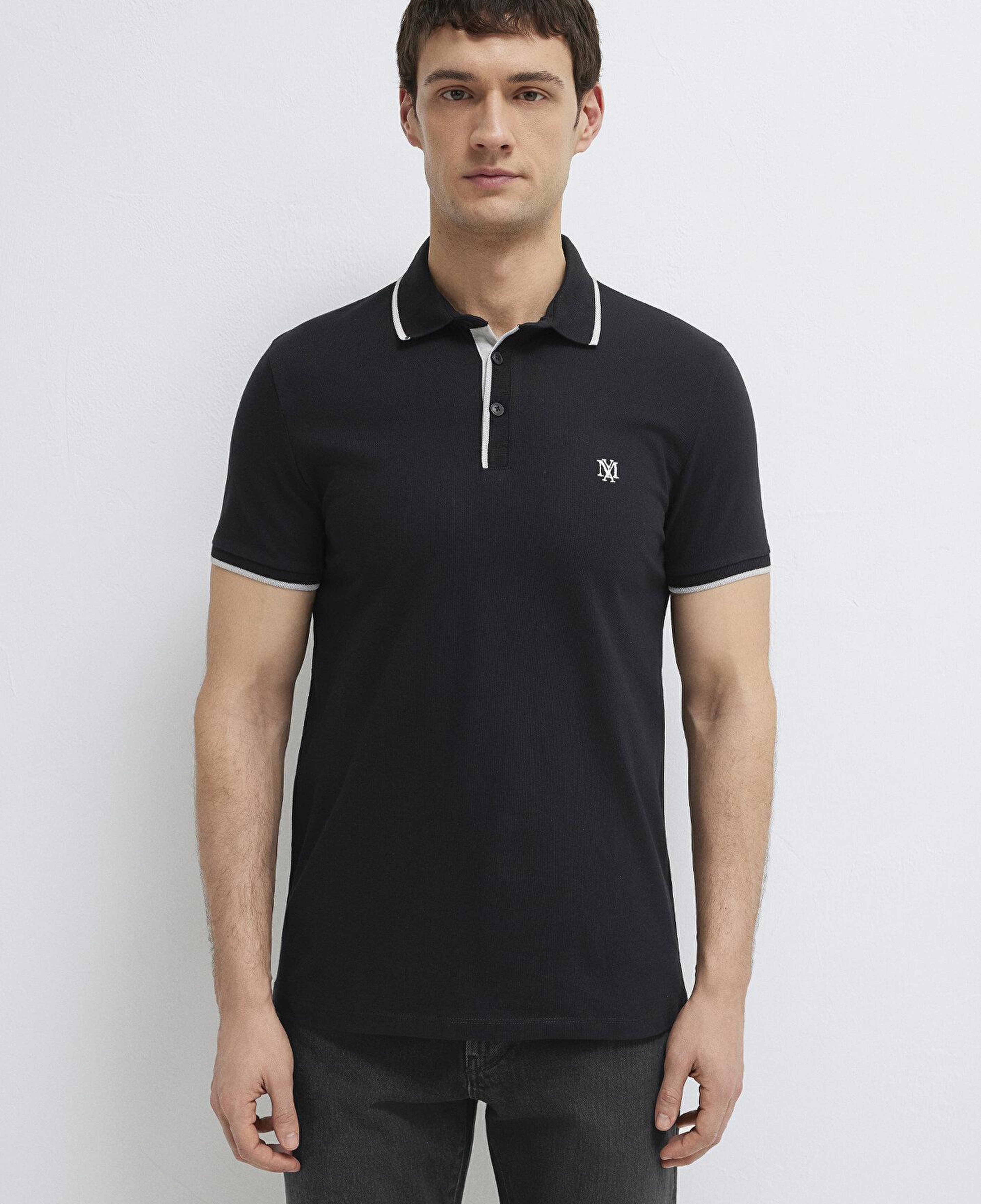 Mavi Mühür Logo Siyah Polo Tişört Fitted / Vücuda Oturan Kesim 0613266-900