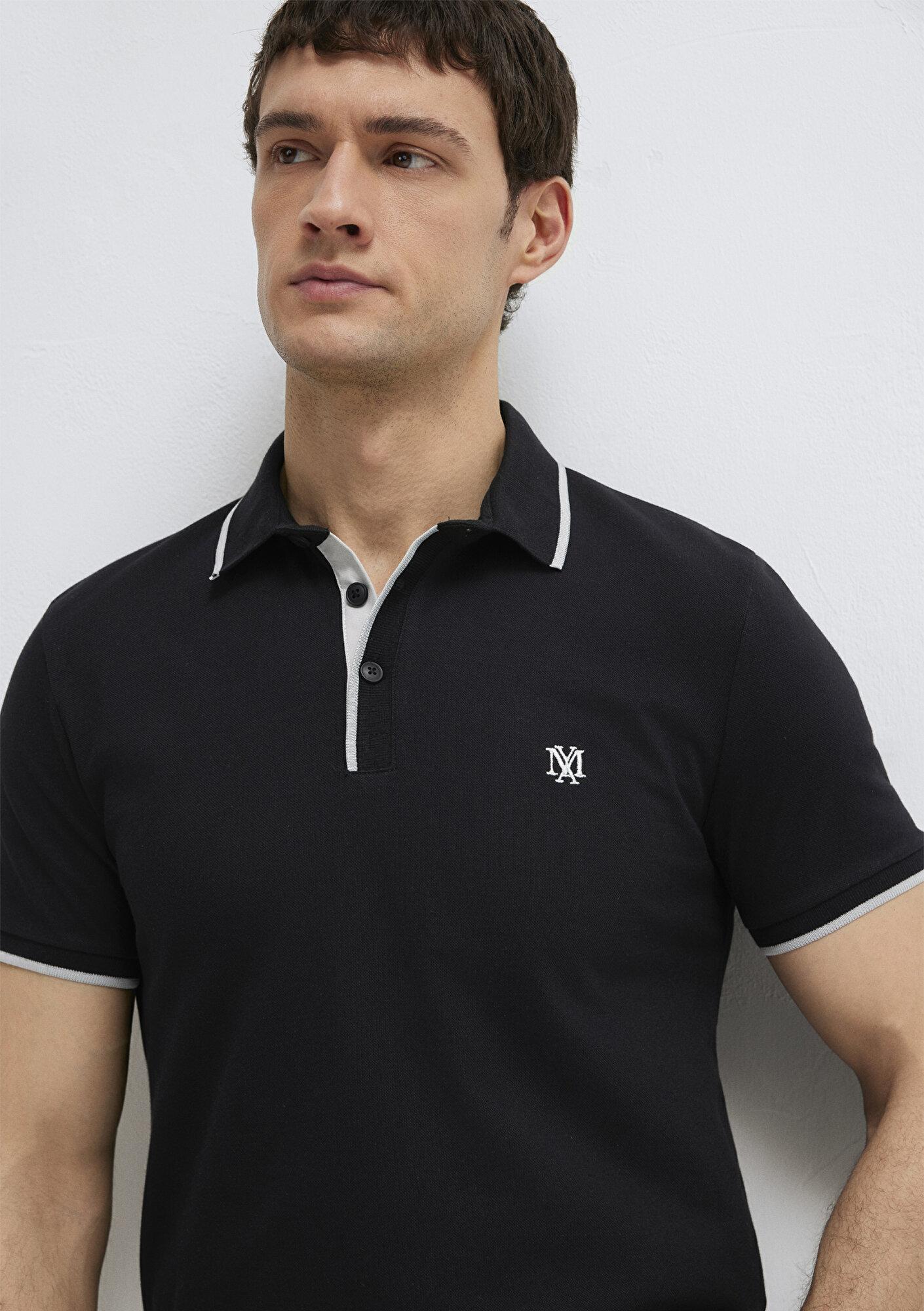 Mavi Mühür Logo Siyah Polo Tişört Fitted / Vücuda Oturan Kesim 0613266-900