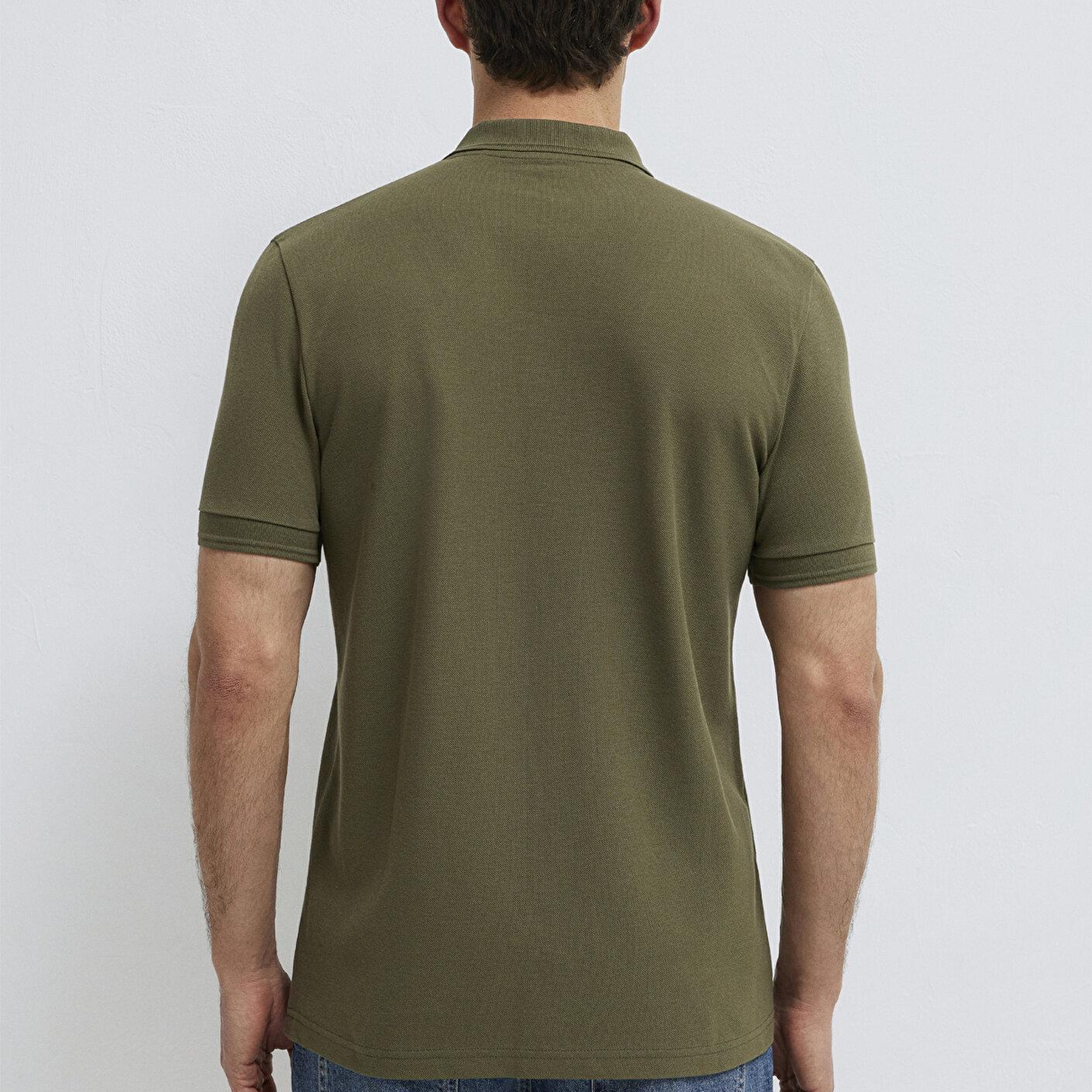 Mavi Yeşil Polo Tişört Slim Fit / Dar Kesim 064946-71543