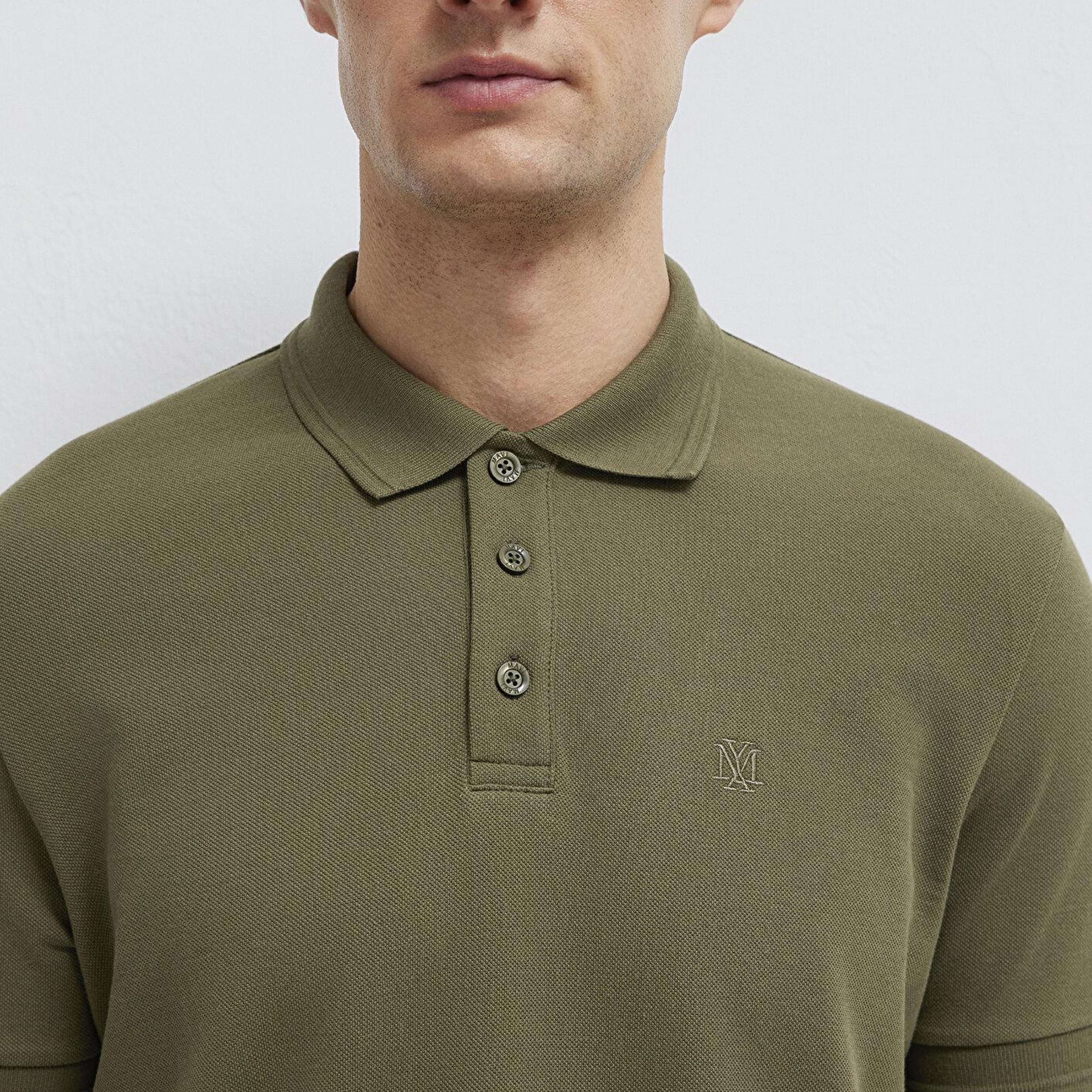 Mavi Yeşil Polo Tişört Slim Fit / Dar Kesim 064946-71543