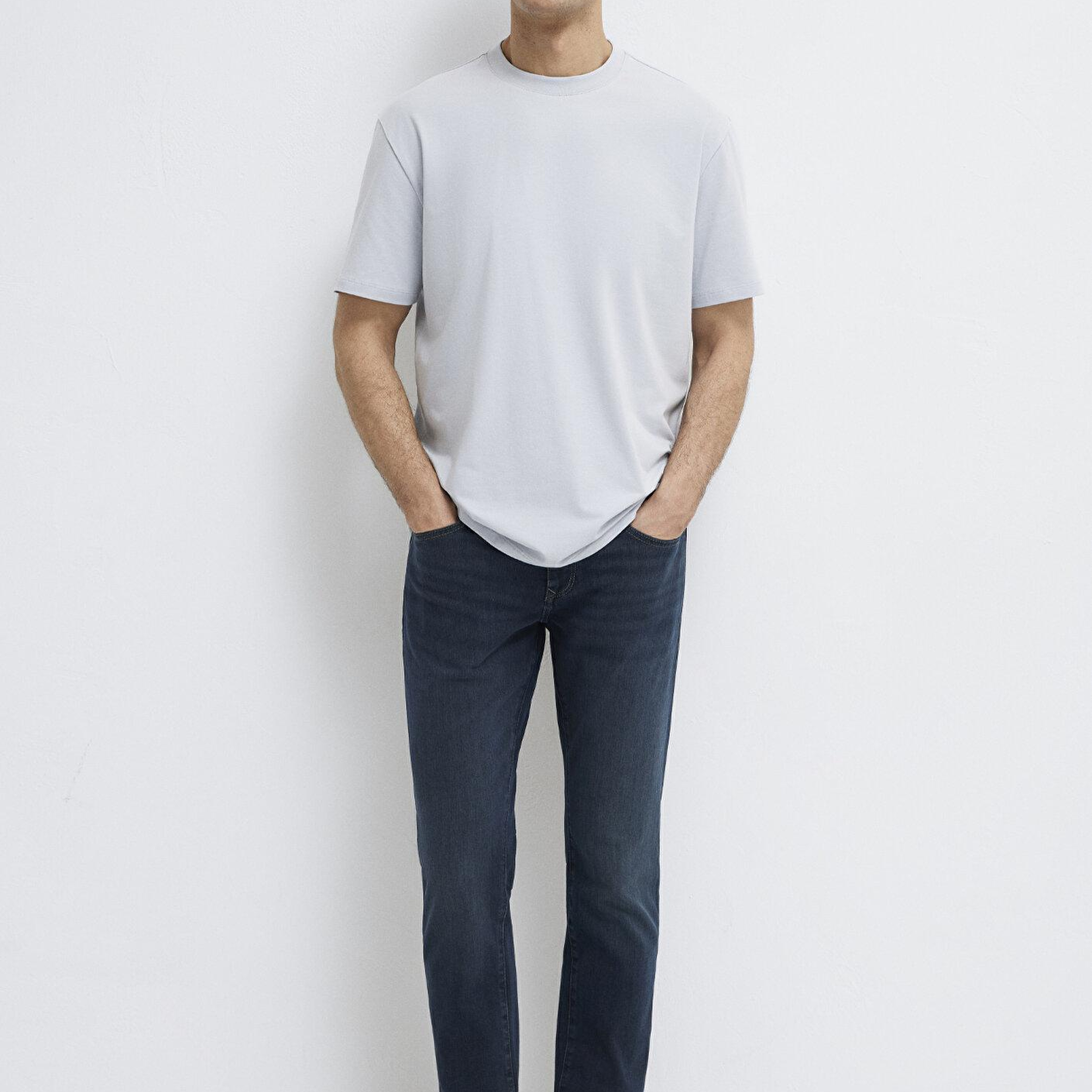 Mavi Açık Mavi Basic Tişört Loose Fit / Bol Rahat Kesim 0613199-70802