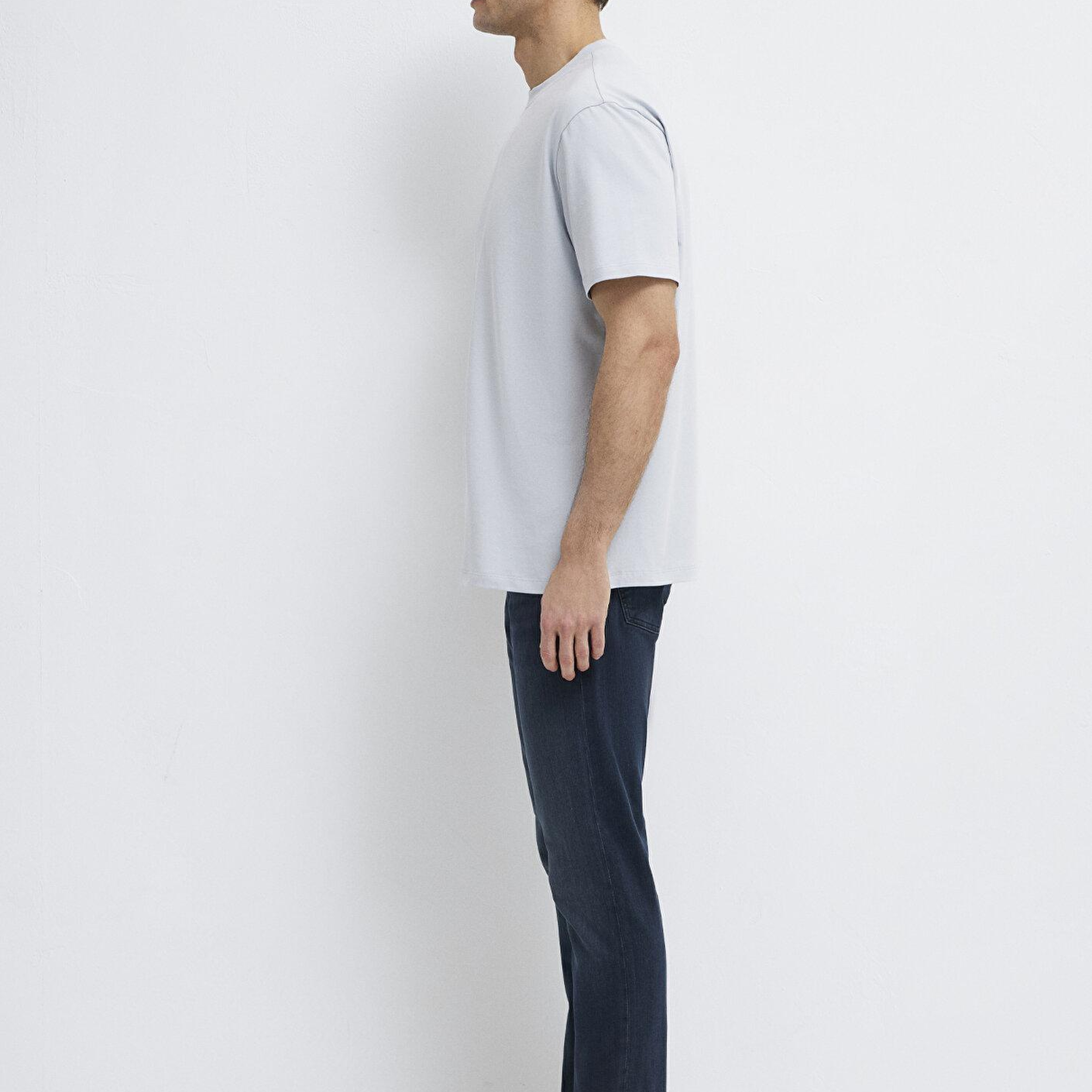 Mavi Açık Mavi Basic Tişört Loose Fit / Bol Rahat Kesim 0613199-70802