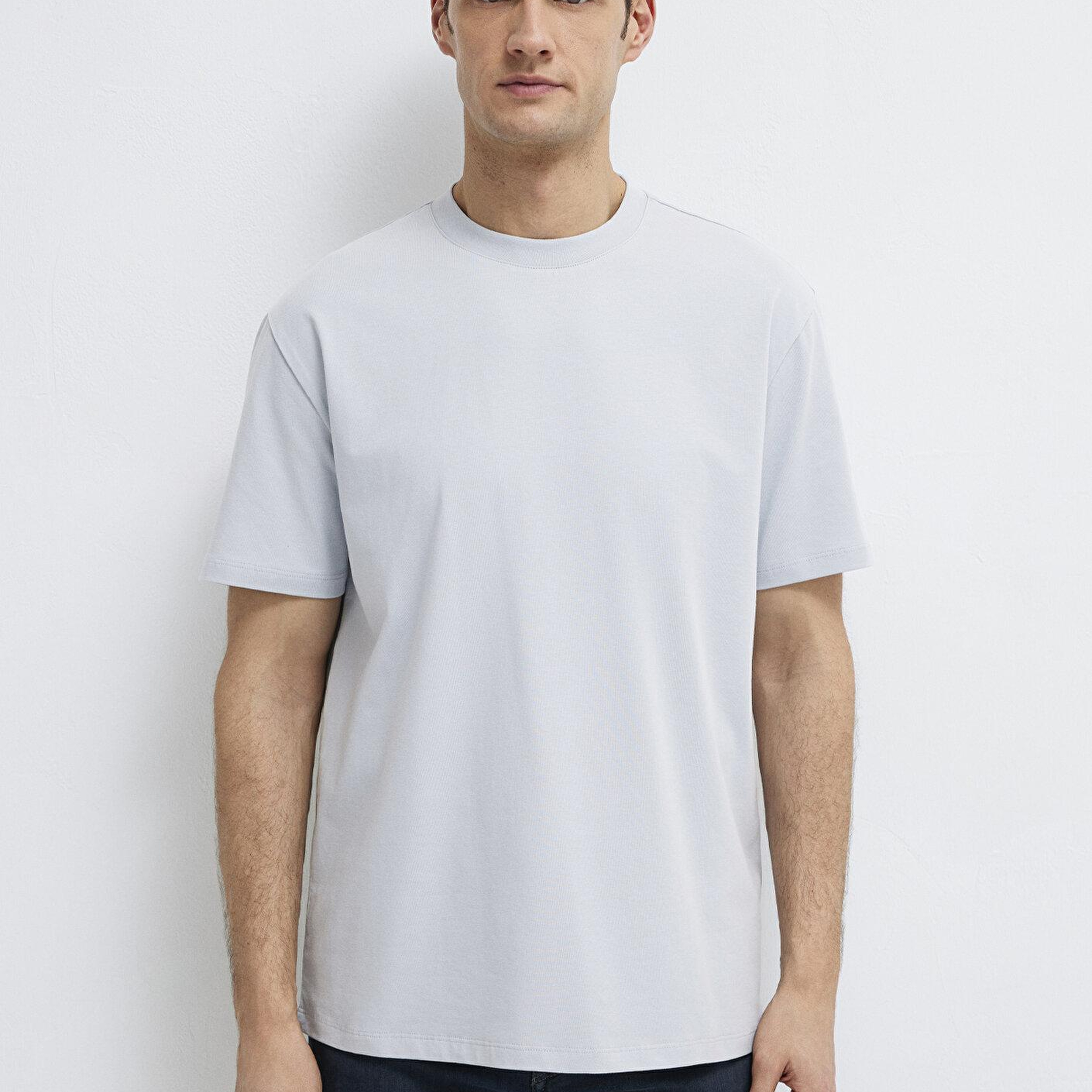 Mavi Açık Mavi Basic Tişört Loose Fit / Bol Rahat Kesim 0613199-70802