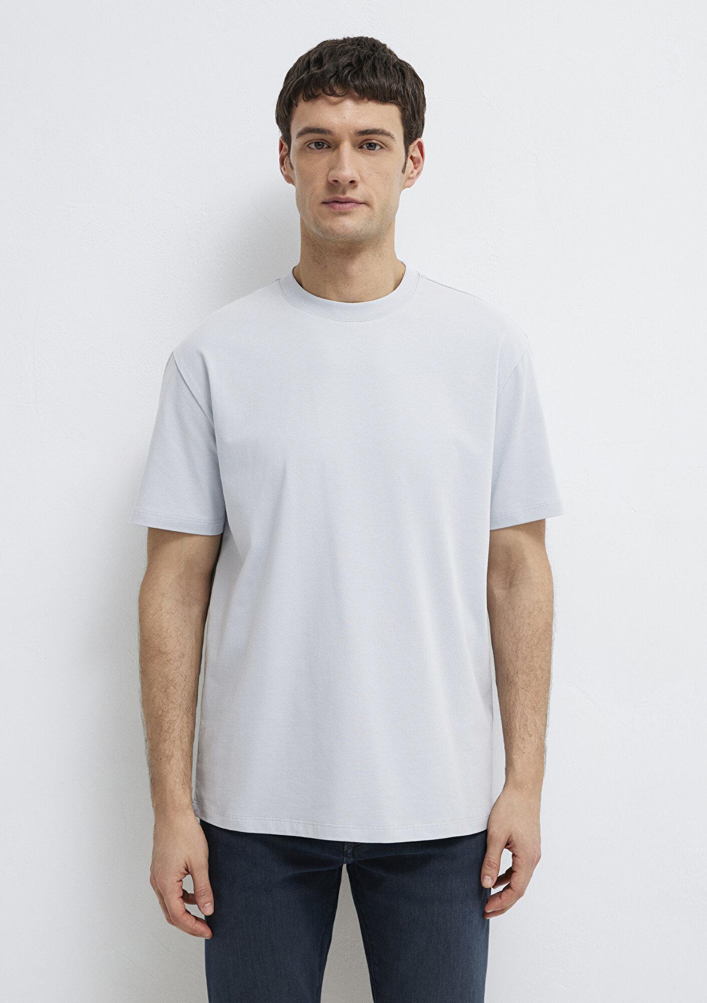 Mavi Açık Mavi Basic Tişört Loose Fit / Bol Rahat Kesim 0613199-70802