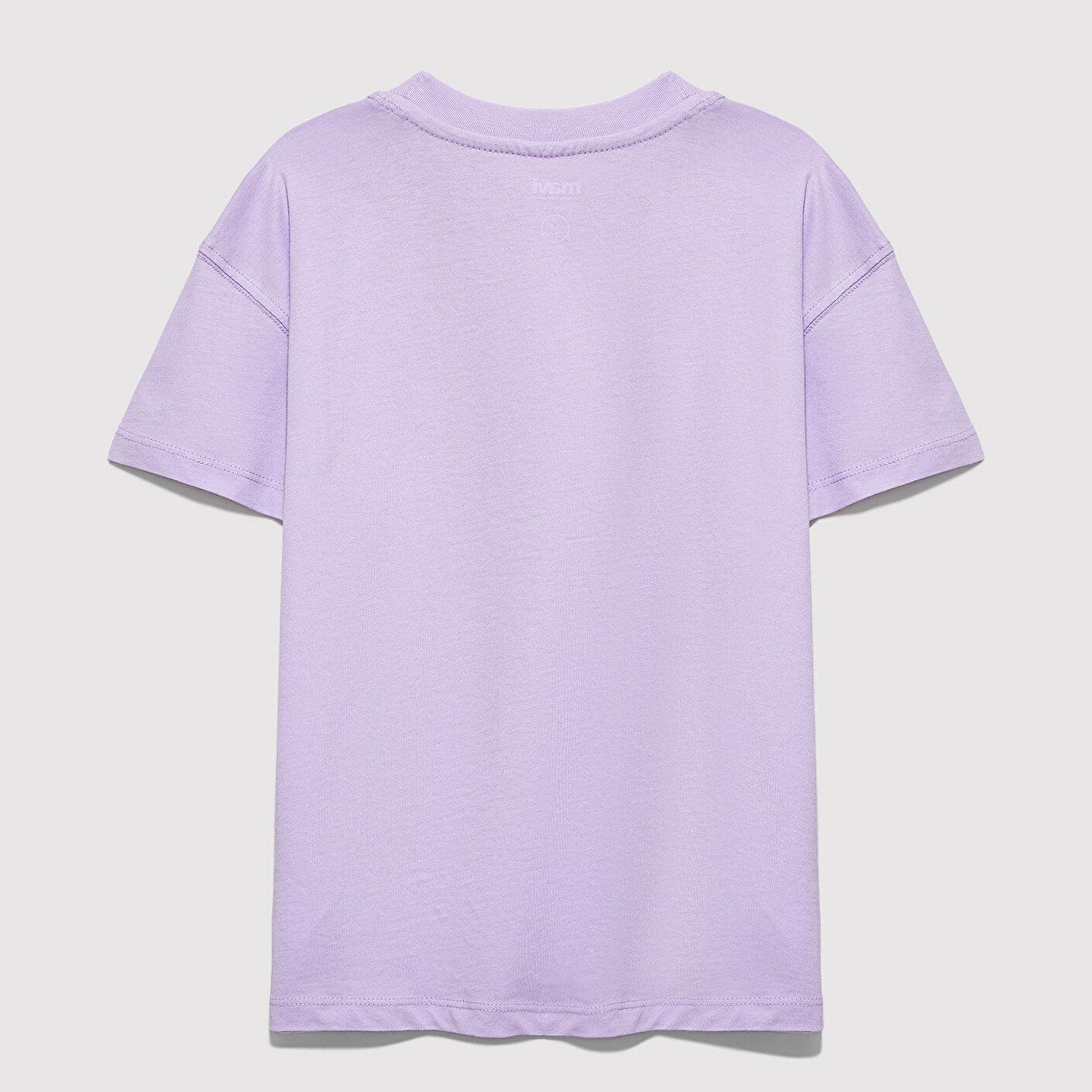 Mavi MJ Logo Baskılı Mor Tişört Loose Fit / Bol Rahat Kesim 7610431-70519