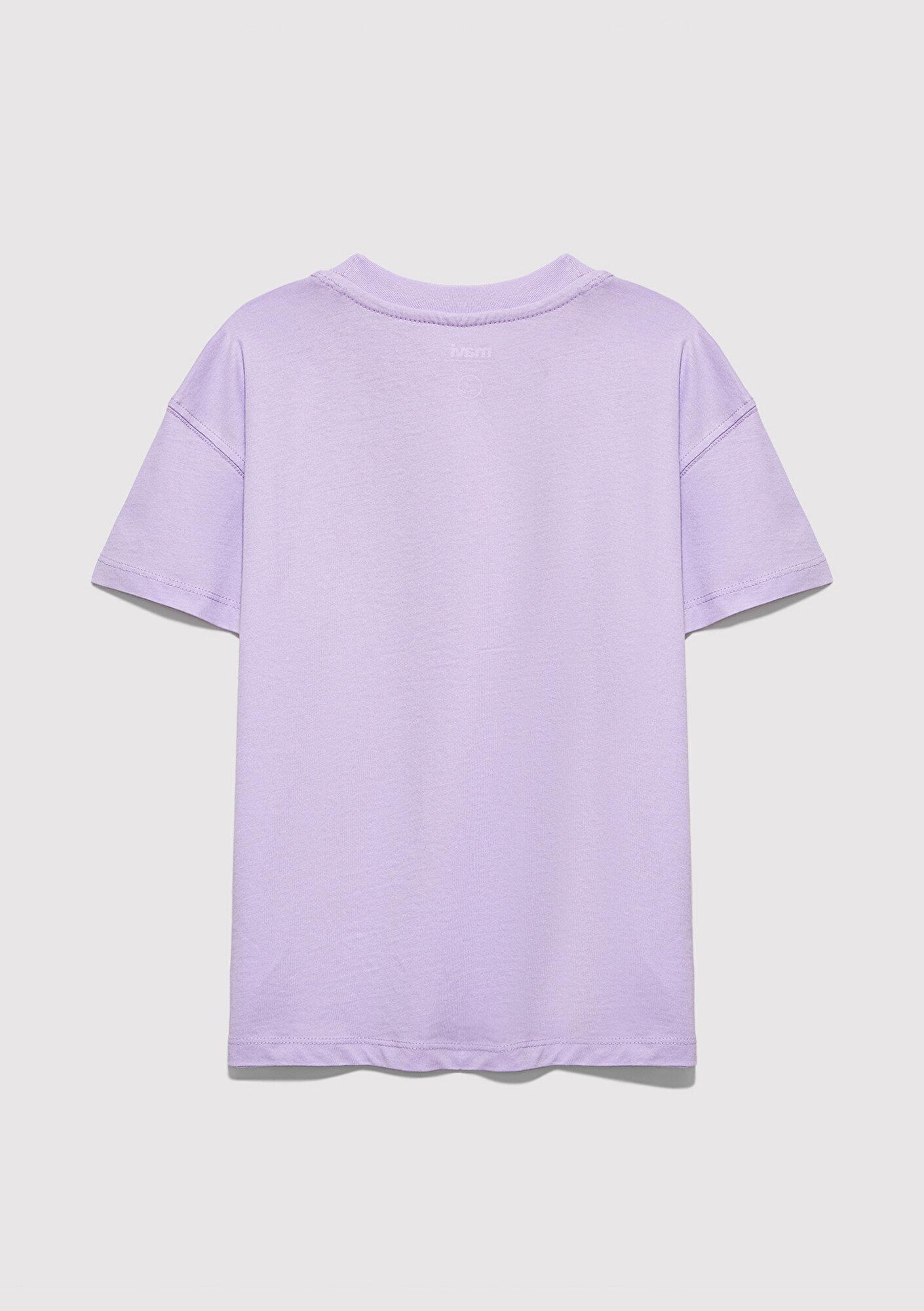 Mavi MJ Logo Baskılı Mor Tişört Loose Fit / Bol Rahat Kesim 7610431-70519