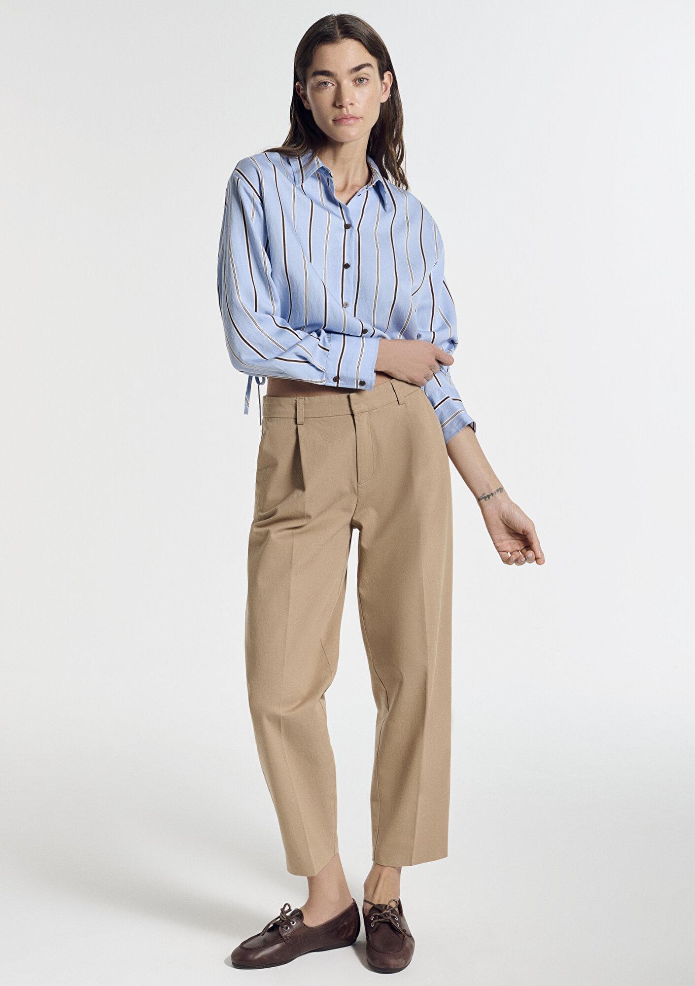 Mavi Bej Pilili Pantolon 1011147-70215