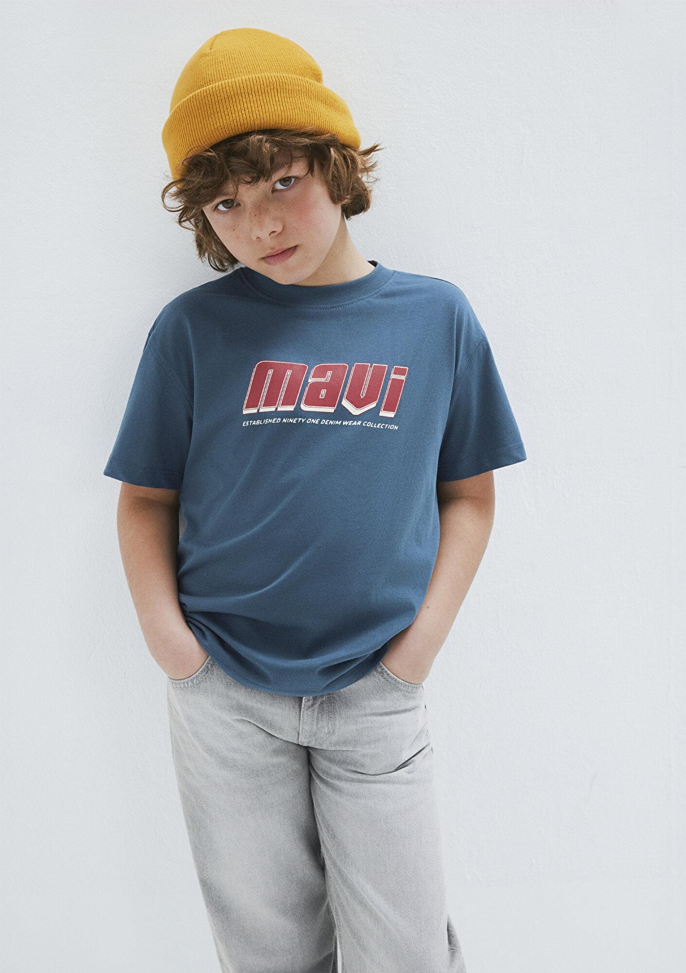 Mavi Mavi Baskılı Yeşil Tişört Loose Fit / Bol Rahat Kesim 6610412-70771