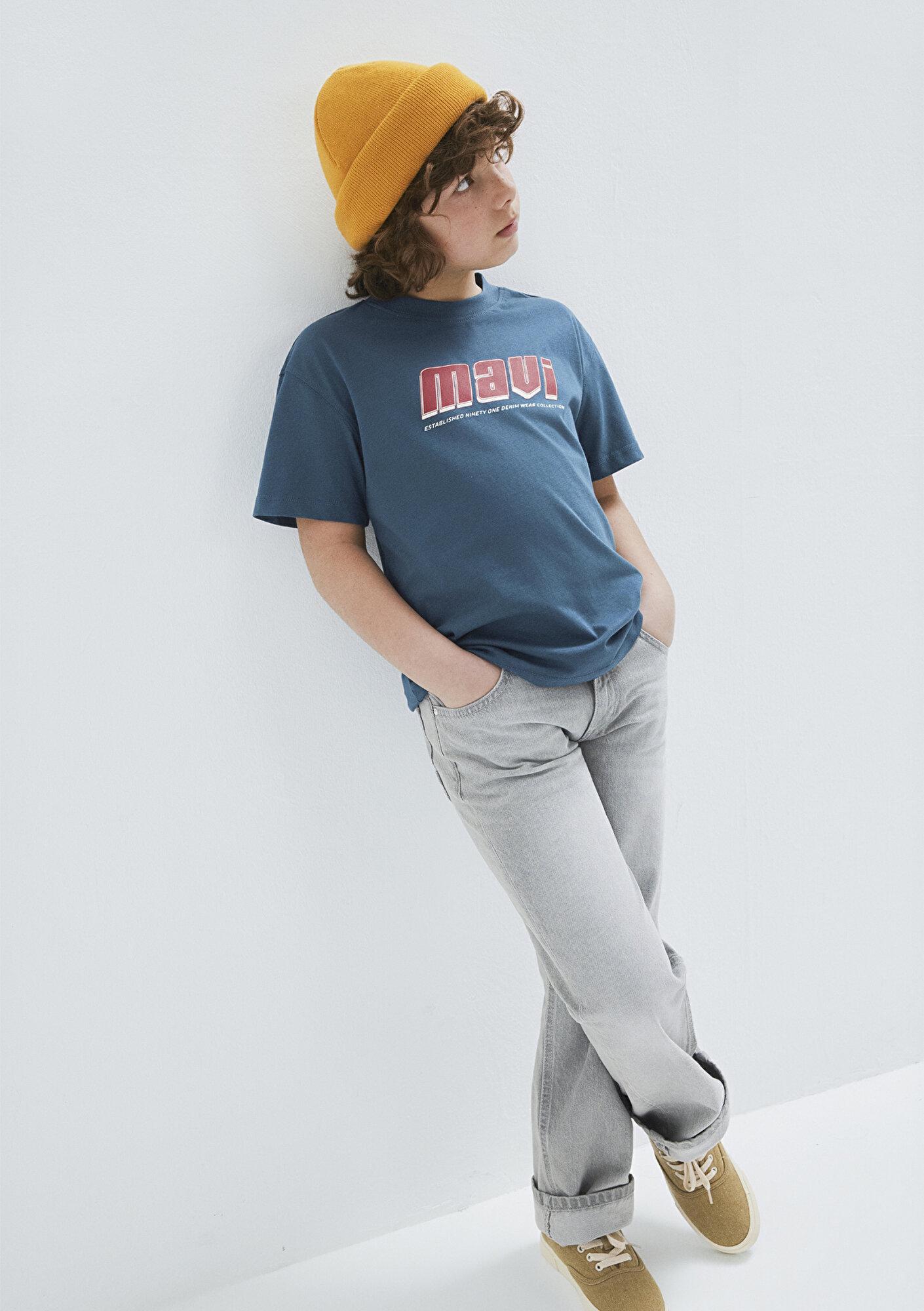 Mavi Mavi Baskılı Yeşil Tişört Loose Fit / Bol Rahat Kesim 6610412-70771