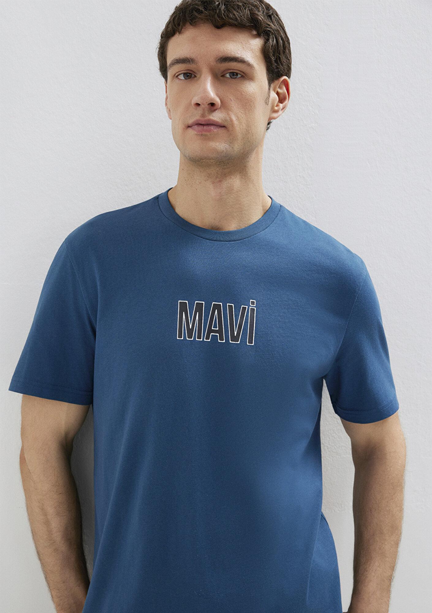 Mavi Mavi Logo Baskılı Mavi Tişört Regular Fit / Normal Kesim 0613186-70764