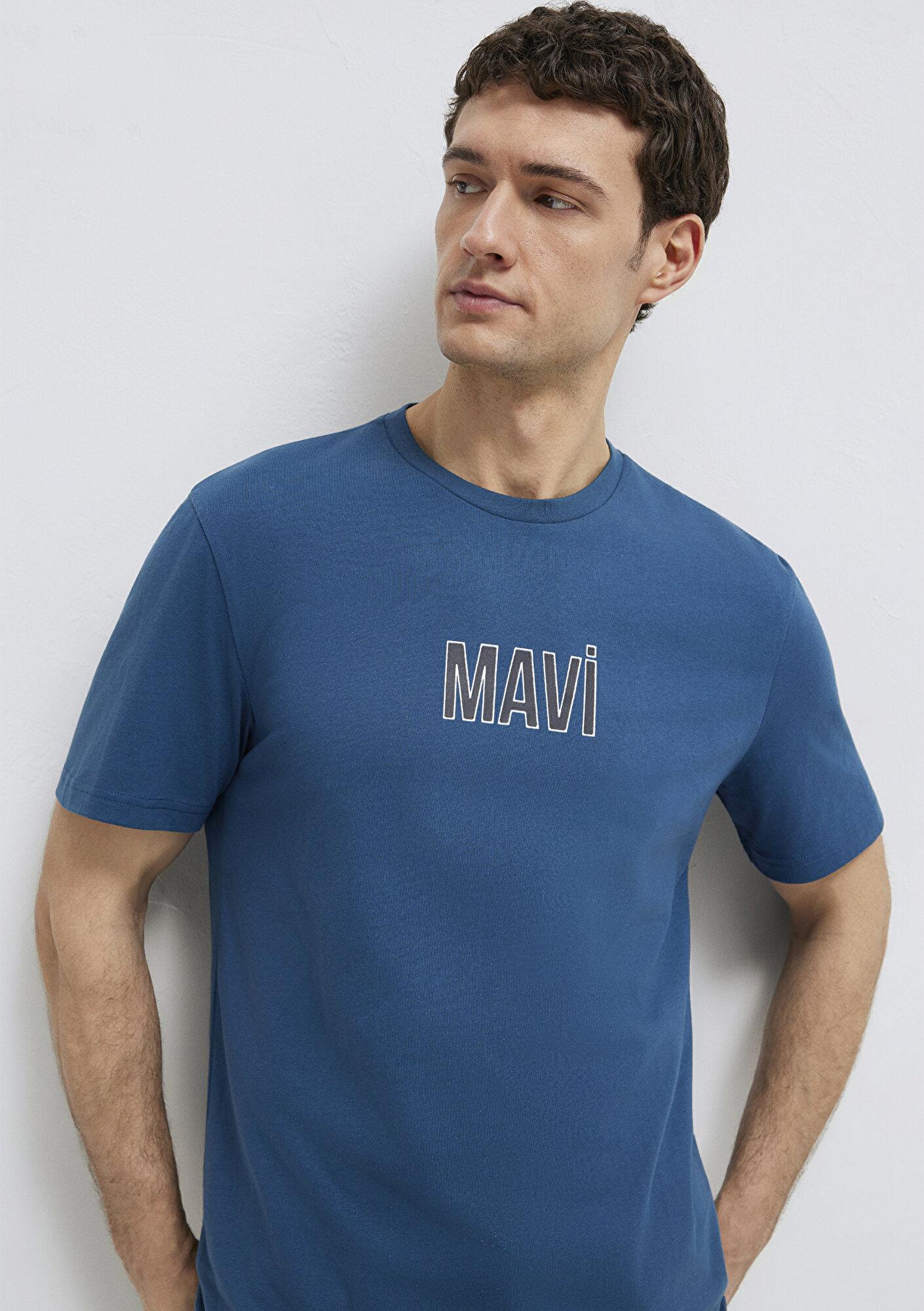 Mavi Mavi Logo Baskılı Mavi Tişört Regular Fit / Normal Kesim 0613186-70764