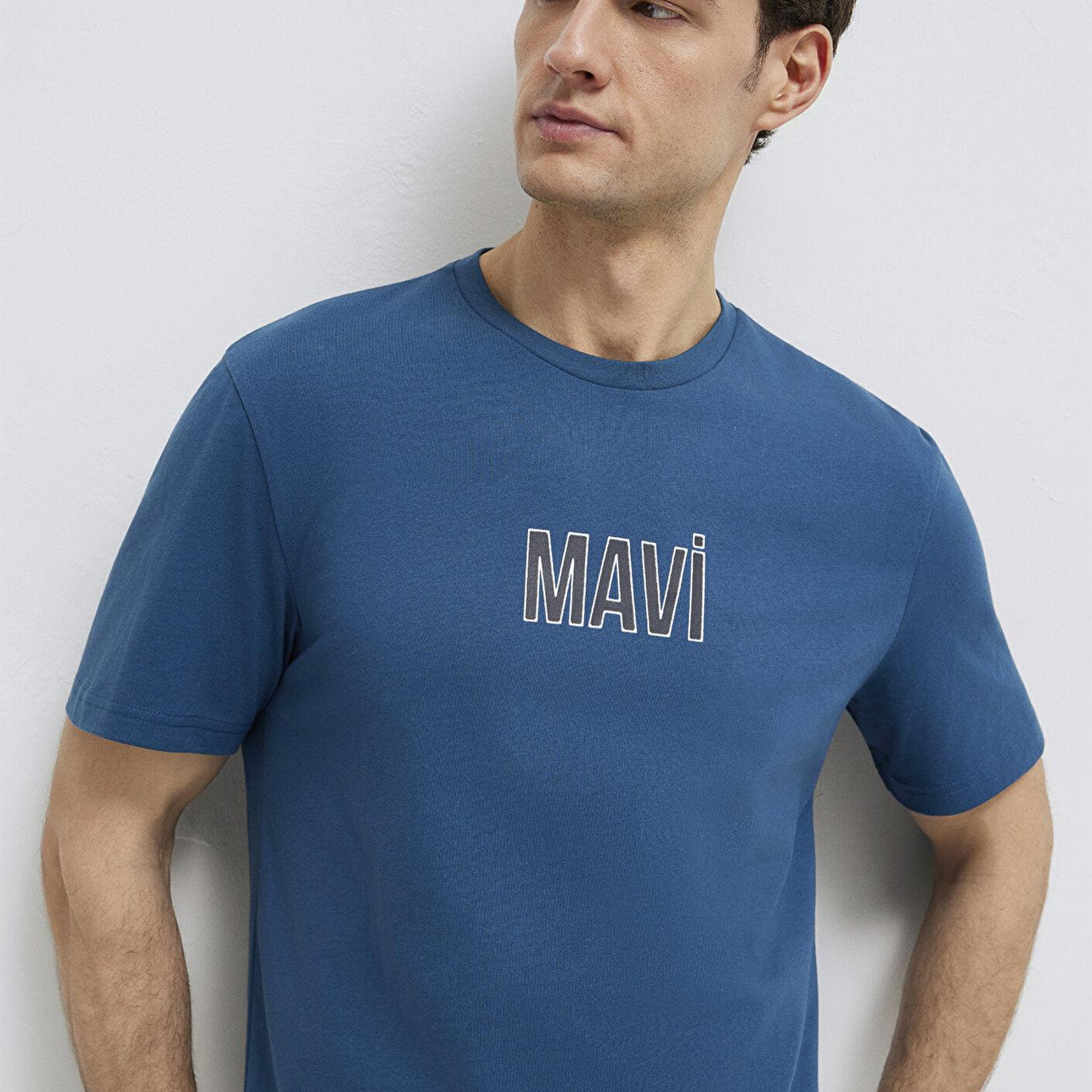 Mavi Mavi Logo Baskılı Mavi Tişört Regular Fit / Normal Kesim 0613186-70764