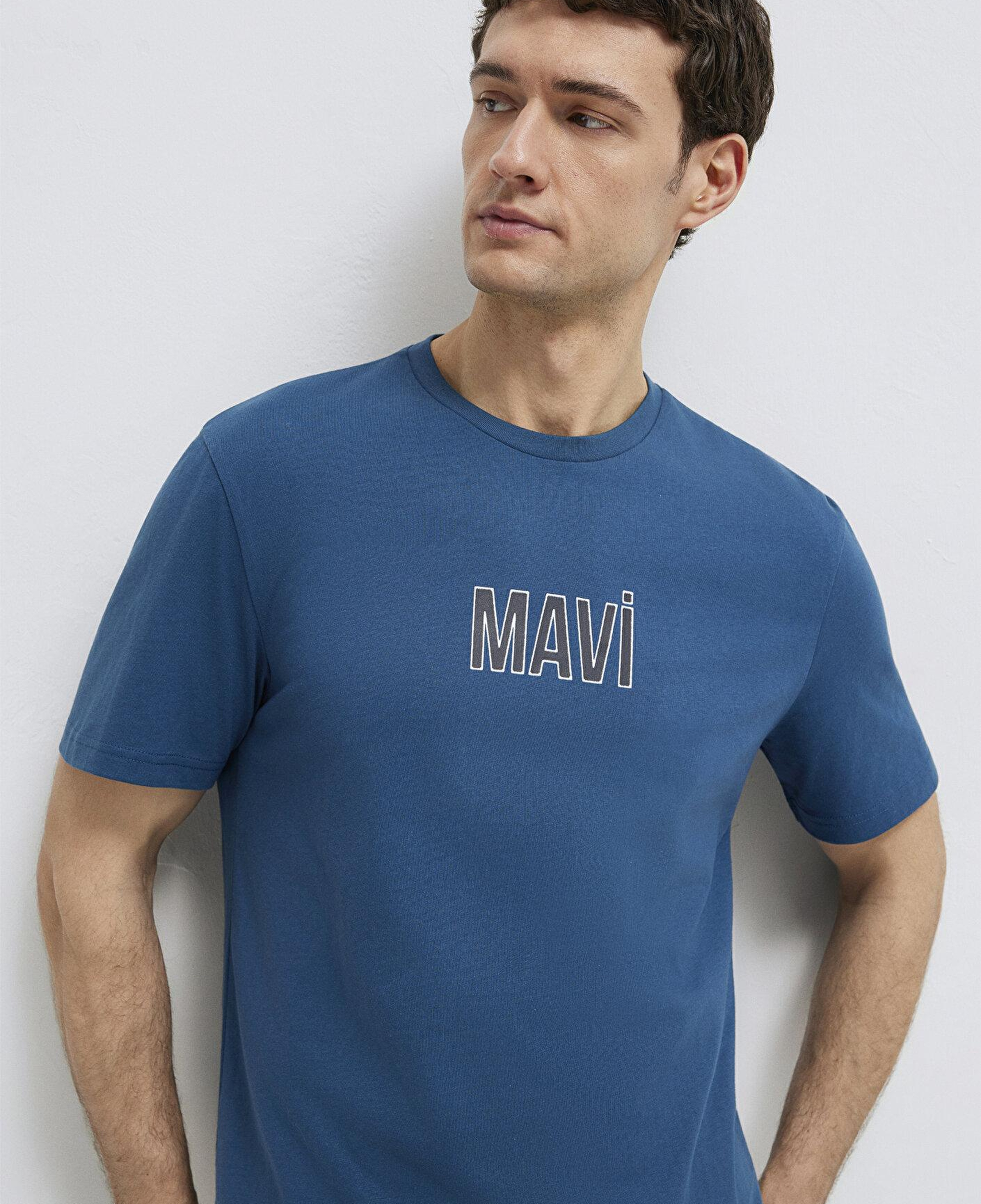 Mavi Mavi Logo Baskılı Mavi Tişört Regular Fit / Normal Kesim 0613186-70764