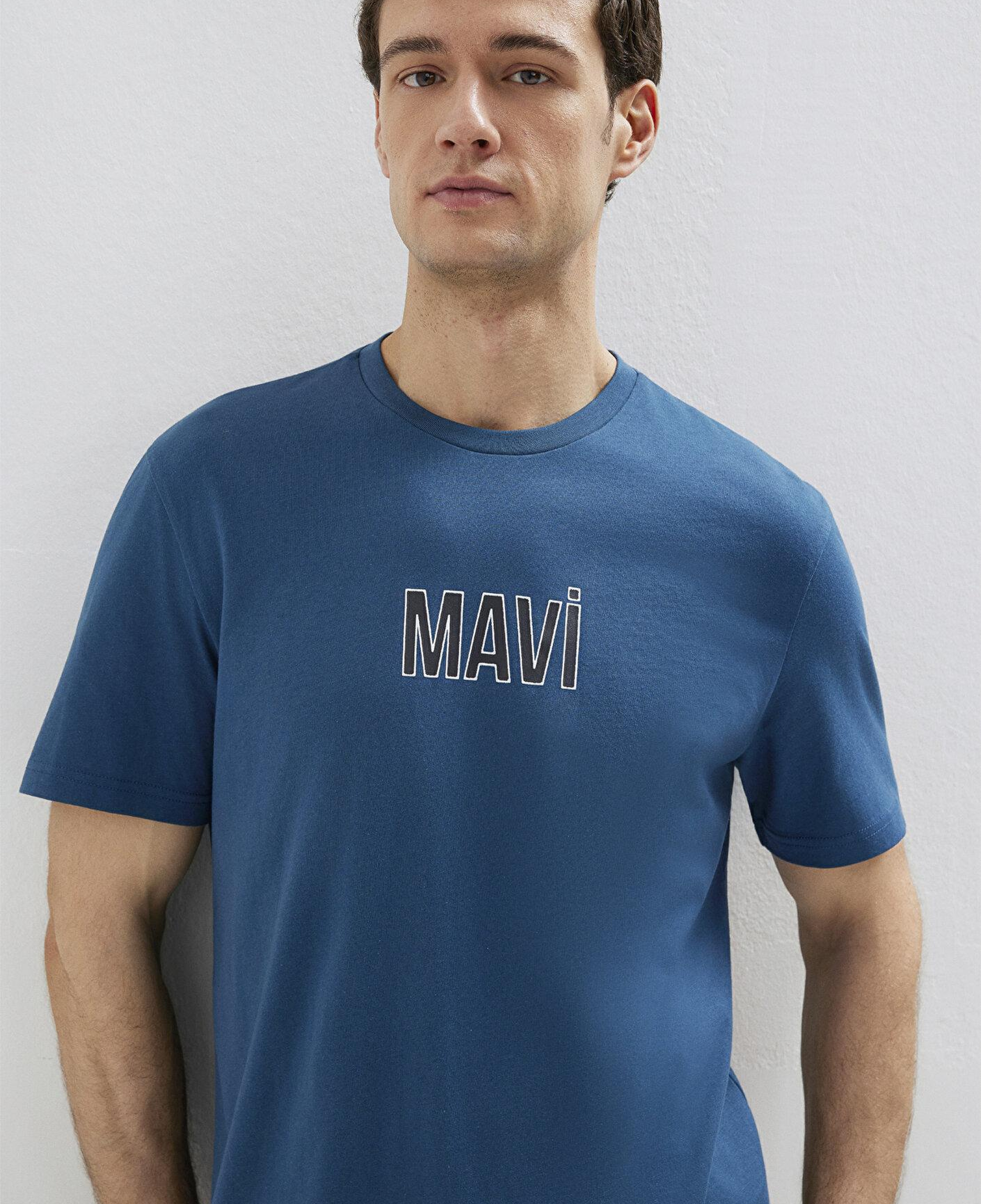Mavi Mavi Logo Baskılı Mavi Tişört Regular Fit / Normal Kesim 0613186-70764