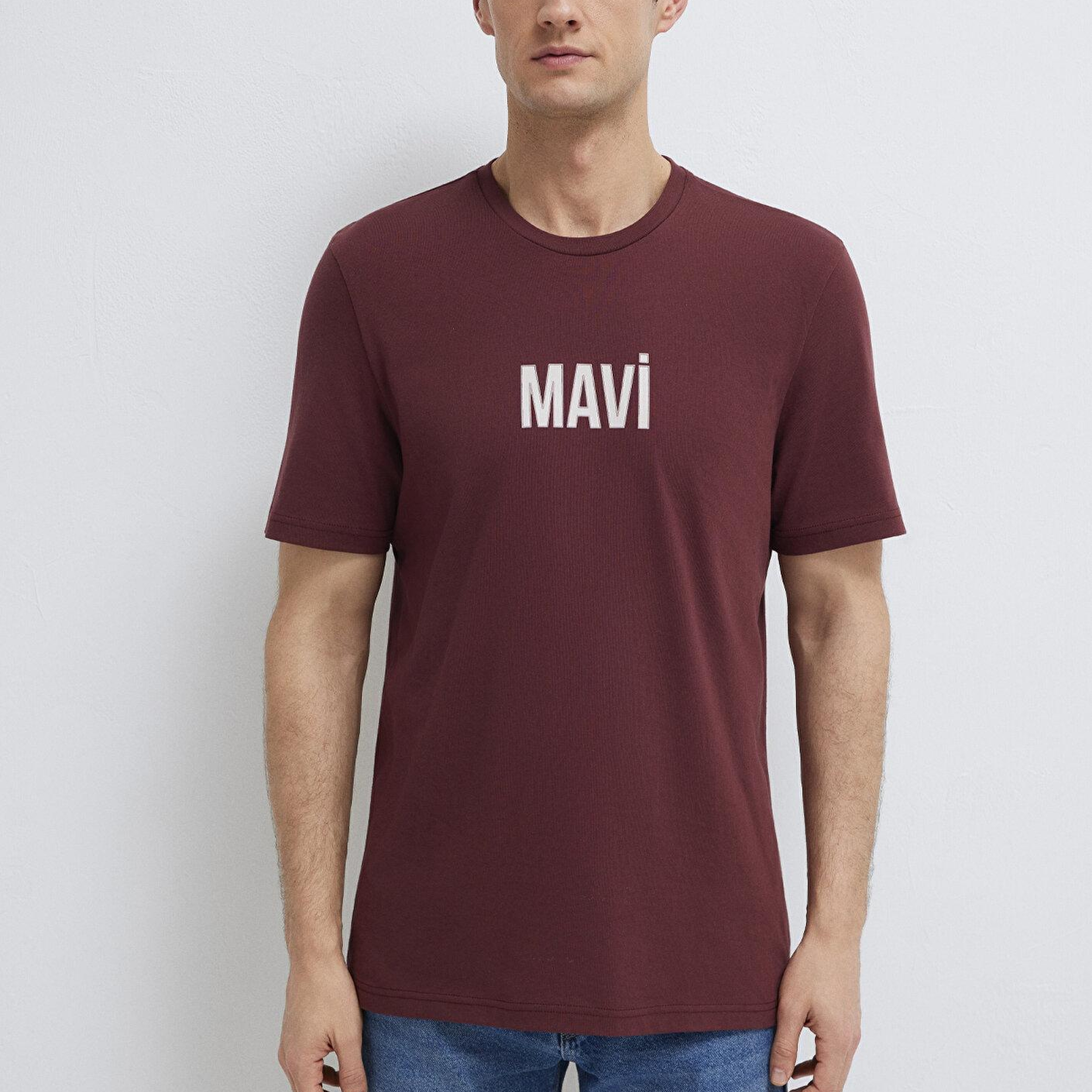 Mavi Mavi Logo Baskılı Bordo Tişört Regular Fit / Normal Kesim 0613186-70396