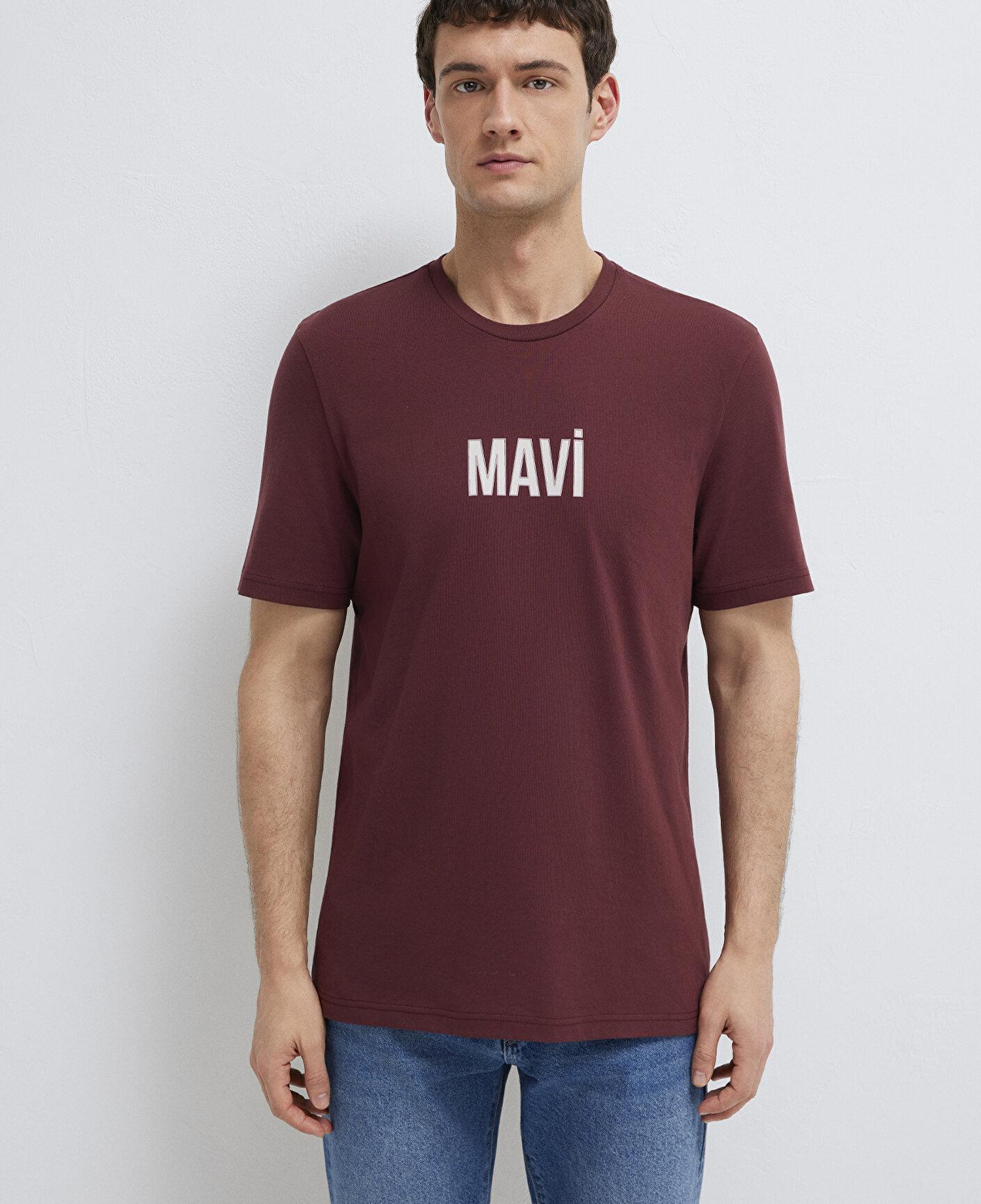 Mavi Mavi Logo Baskılı Bordo Tişört Regular Fit / Normal Kesim 0613186-70396