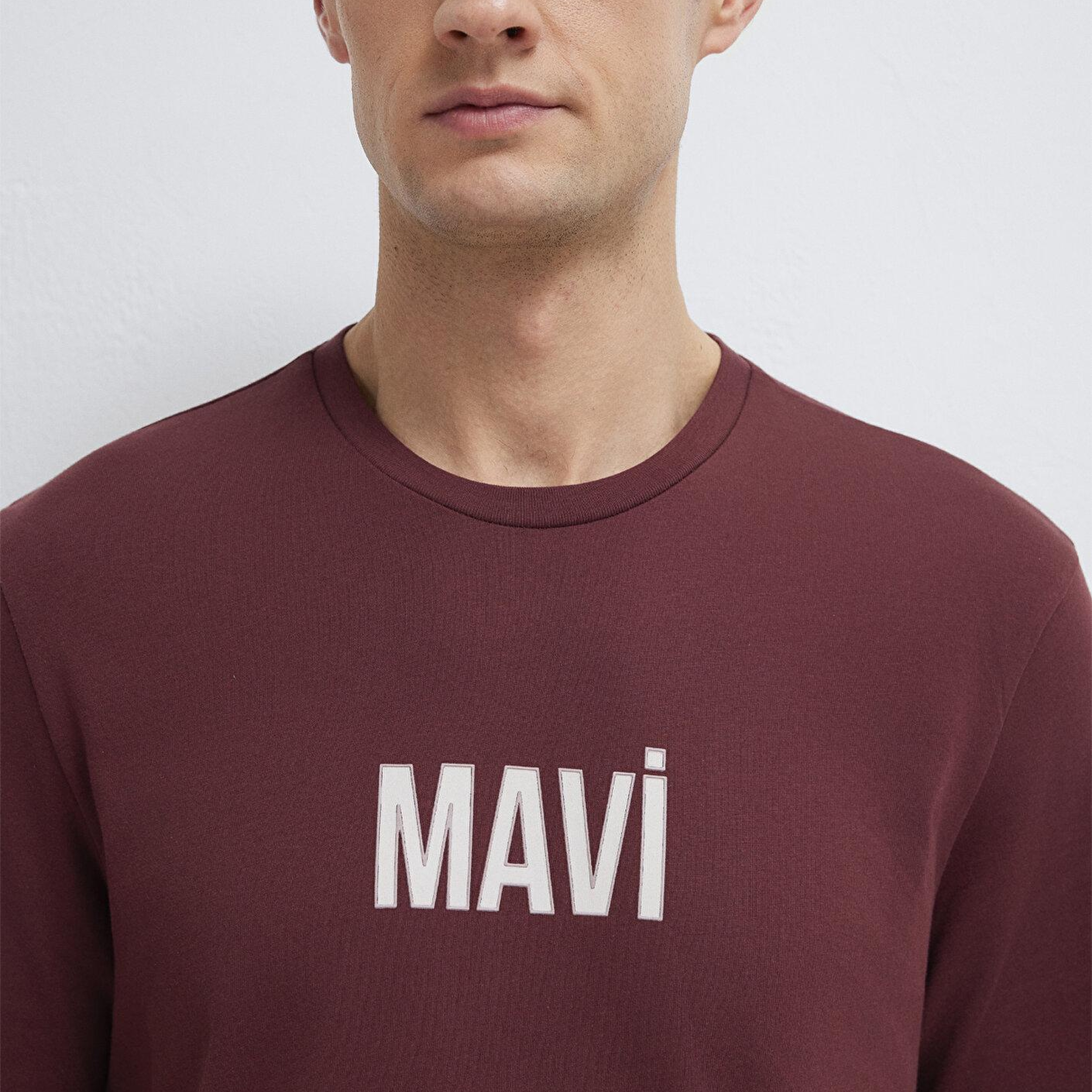 Mavi Mavi Logo Baskılı Bordo Tişört Regular Fit / Normal Kesim 0613186-70396