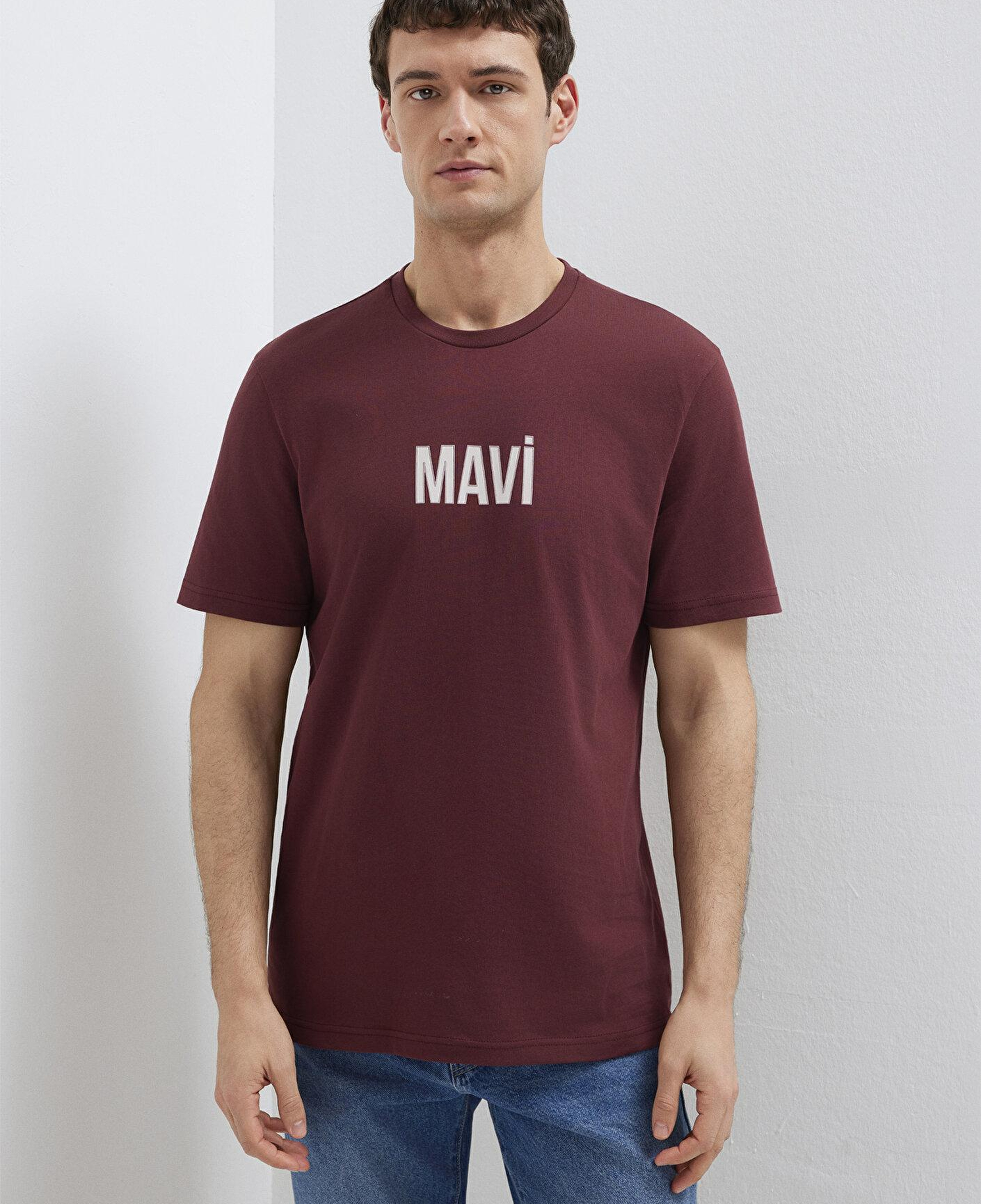 Mavi Mavi Logo Baskılı Bordo Tişört Regular Fit / Normal Kesim 0613186-70396
