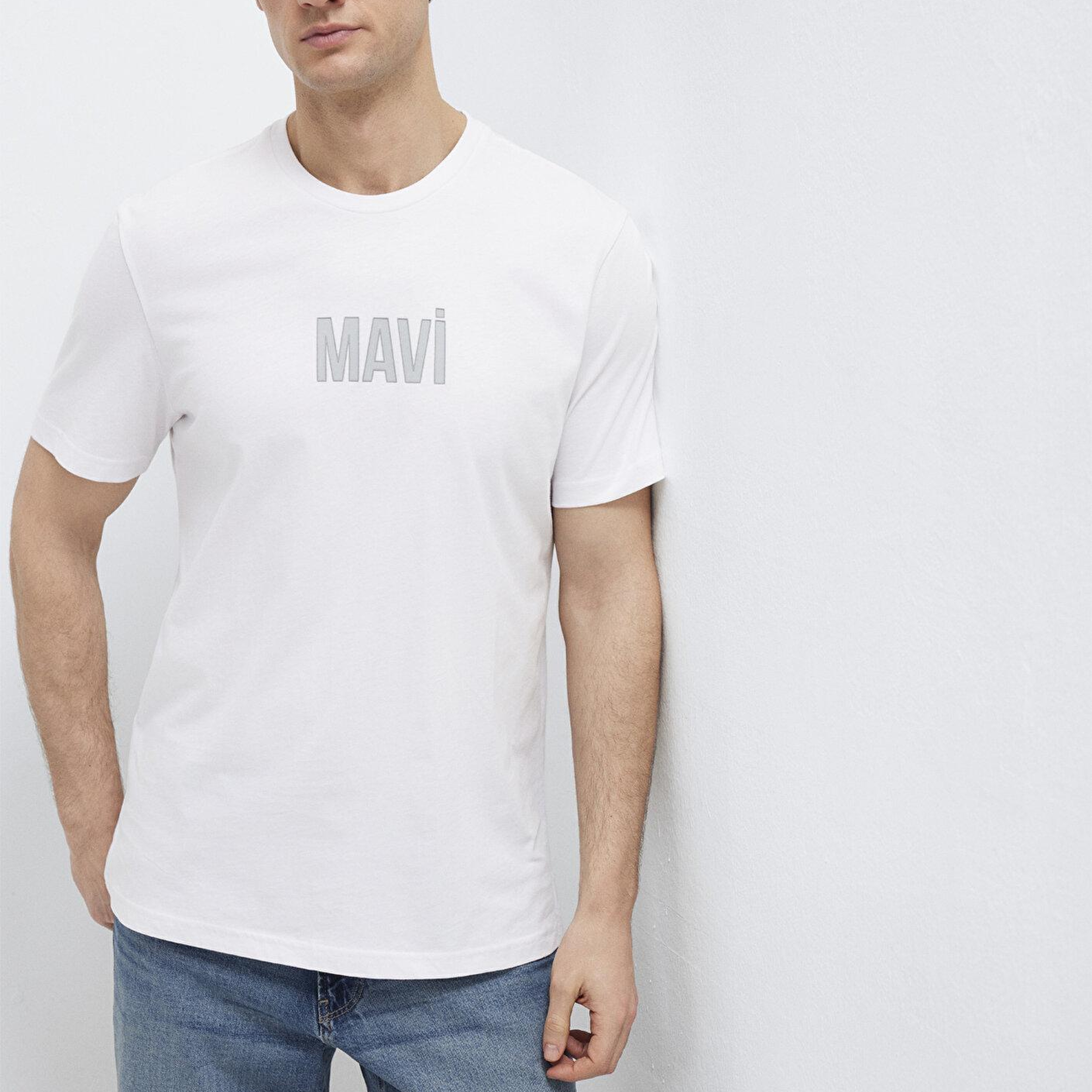 Mavi Mavi Logo Baskılı Beyaz Tişört Regular Fit / Normal Kesim 0613186-620