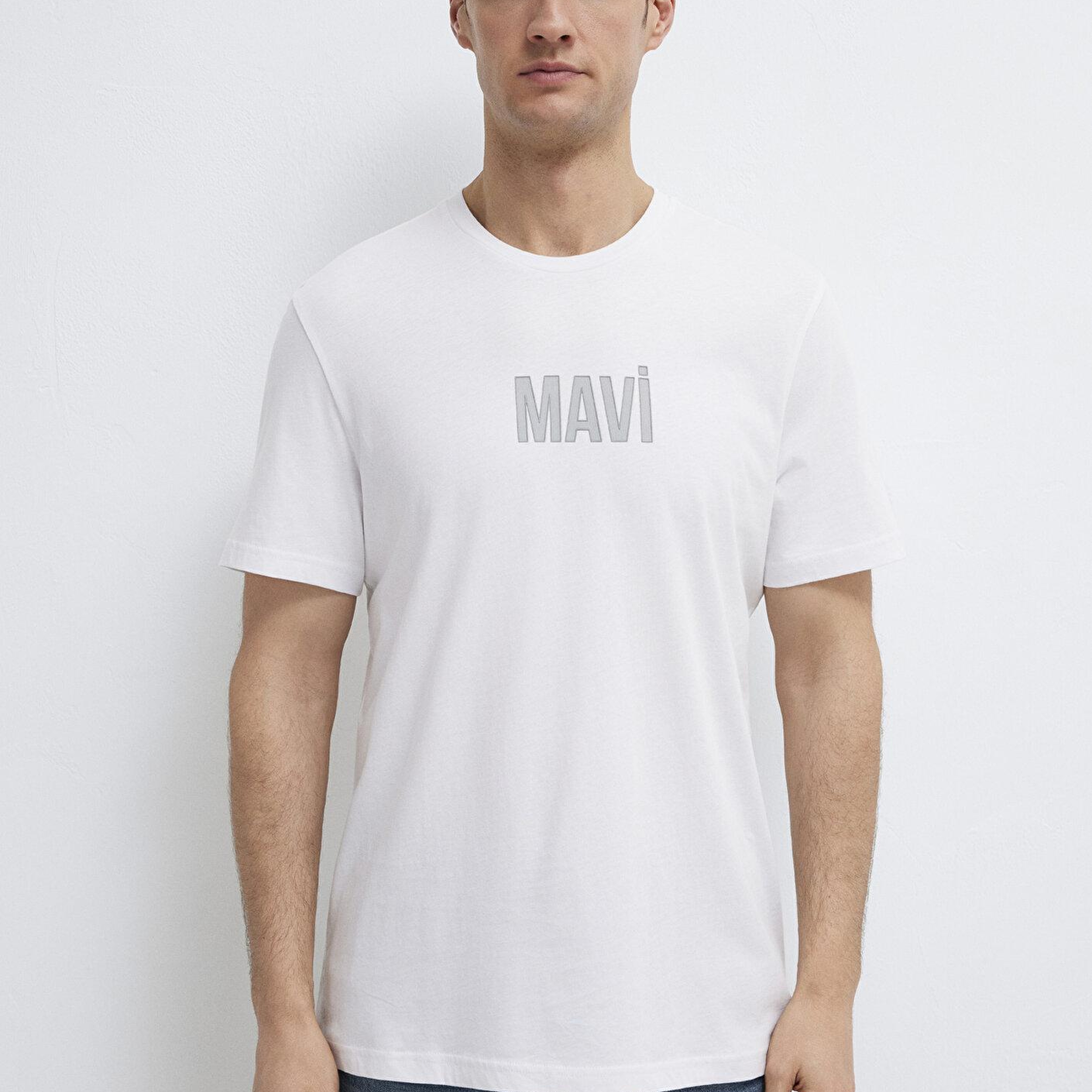 Mavi Mavi Logo Baskılı Beyaz Tişört Regular Fit / Normal Kesim 0613186-620