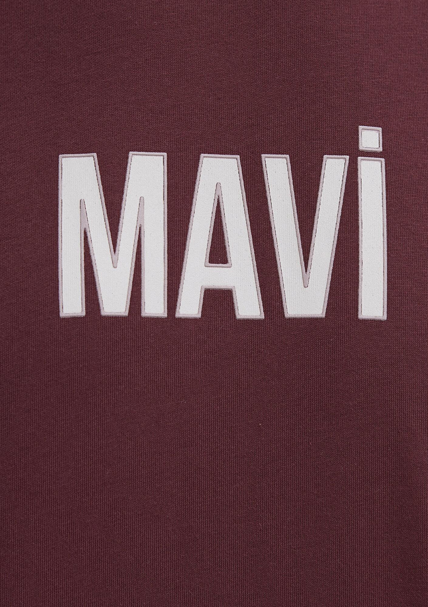 Mavi Mavi Logo Baskılı Bordo Tişört Regular Fit / Normal Kesim 0613186-70396