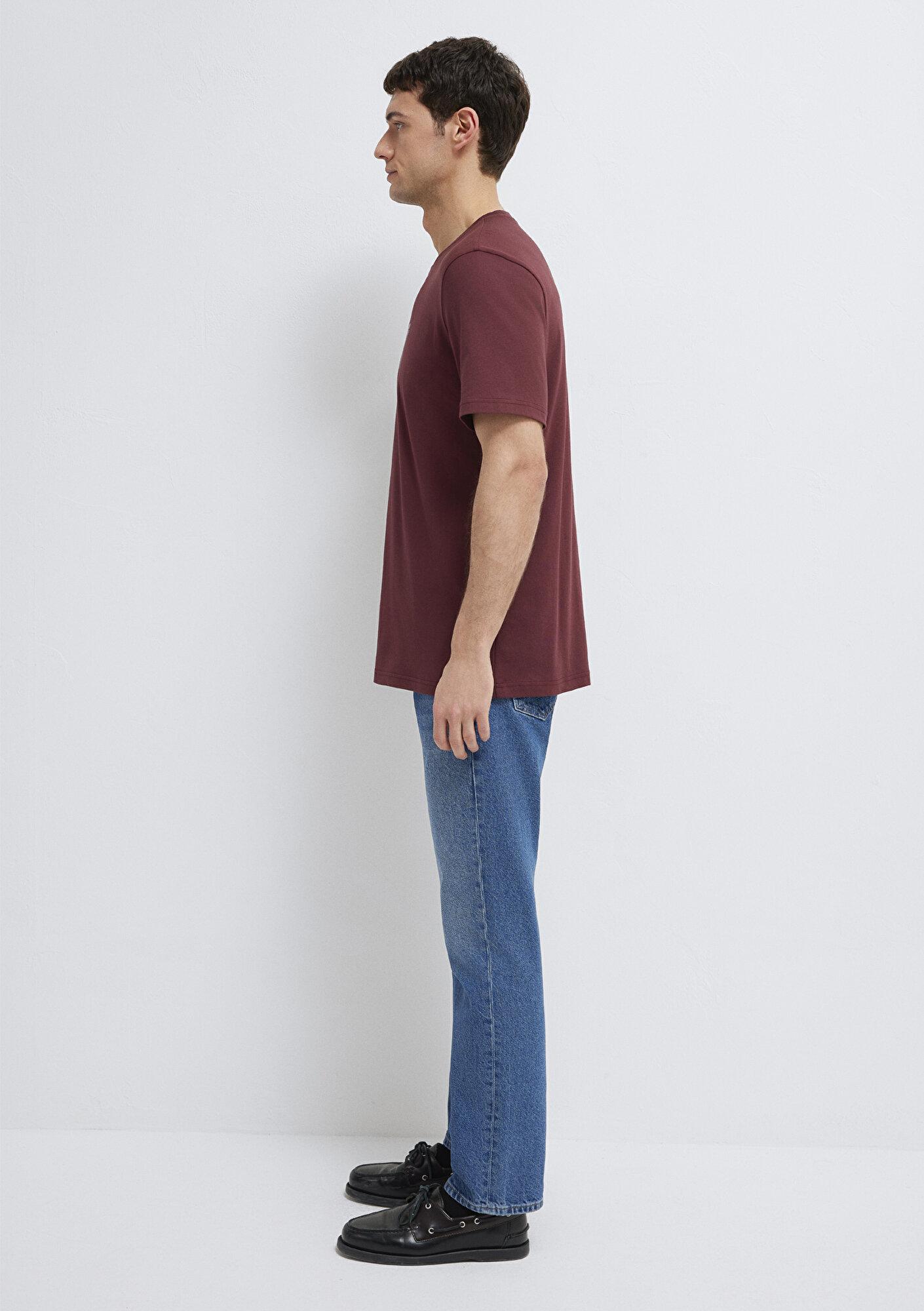 Mavi Mavi Logo Baskılı Bordo Tişört Regular Fit / Normal Kesim 0613186-70396