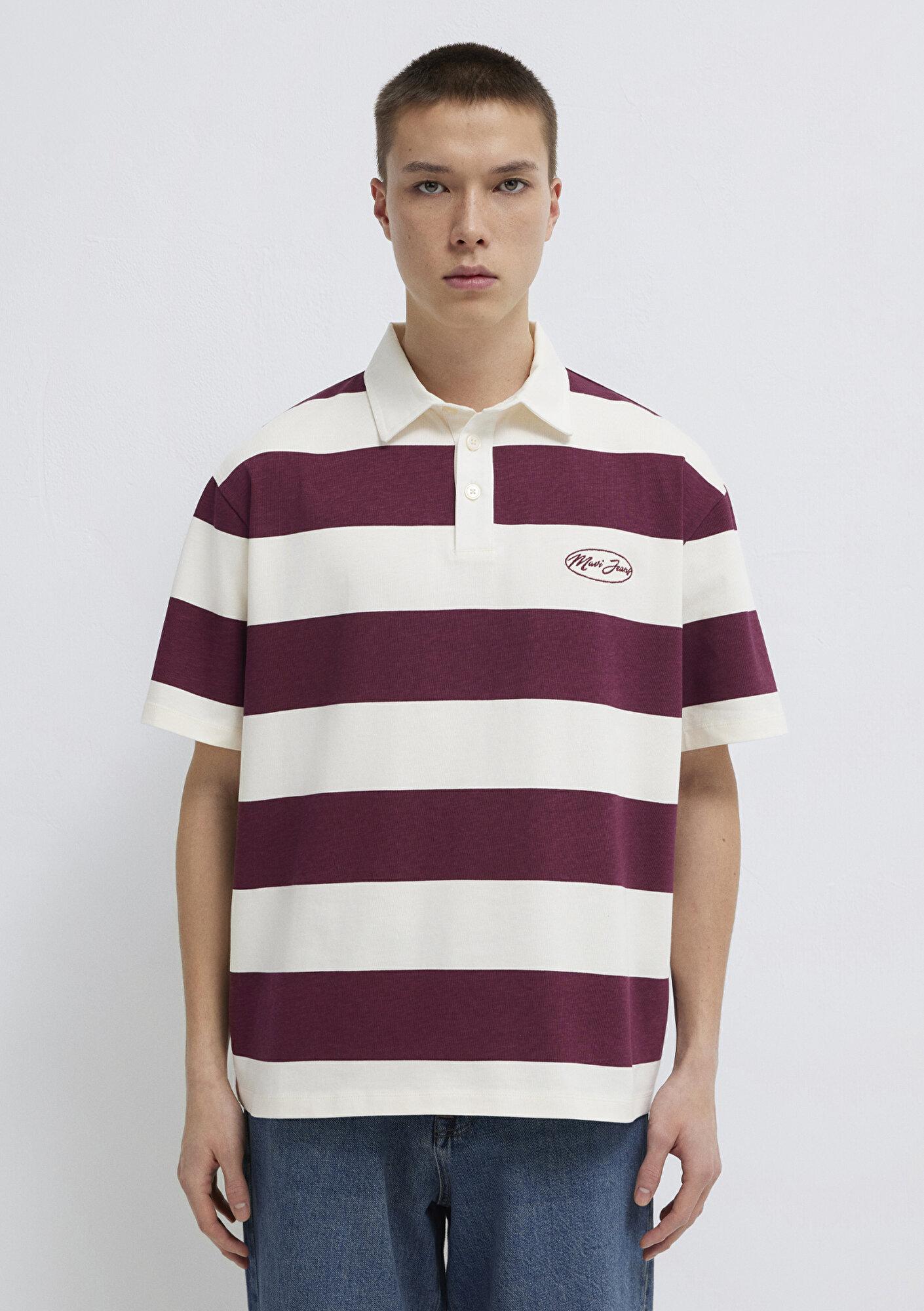 Mavi Mavi Jeans Çizgili Polo Tişört Boxy Fit 0613174-70670