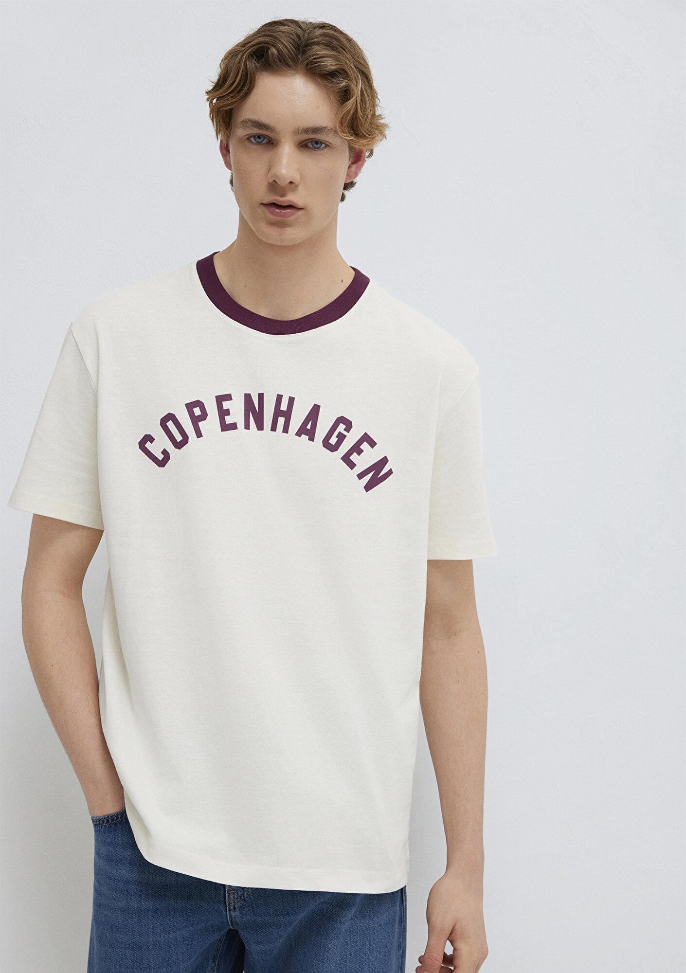 Mavi Copenhagen Baskılı Ekru Tişört Loose Fit / Bol Rahat Kesim 0613172-70056