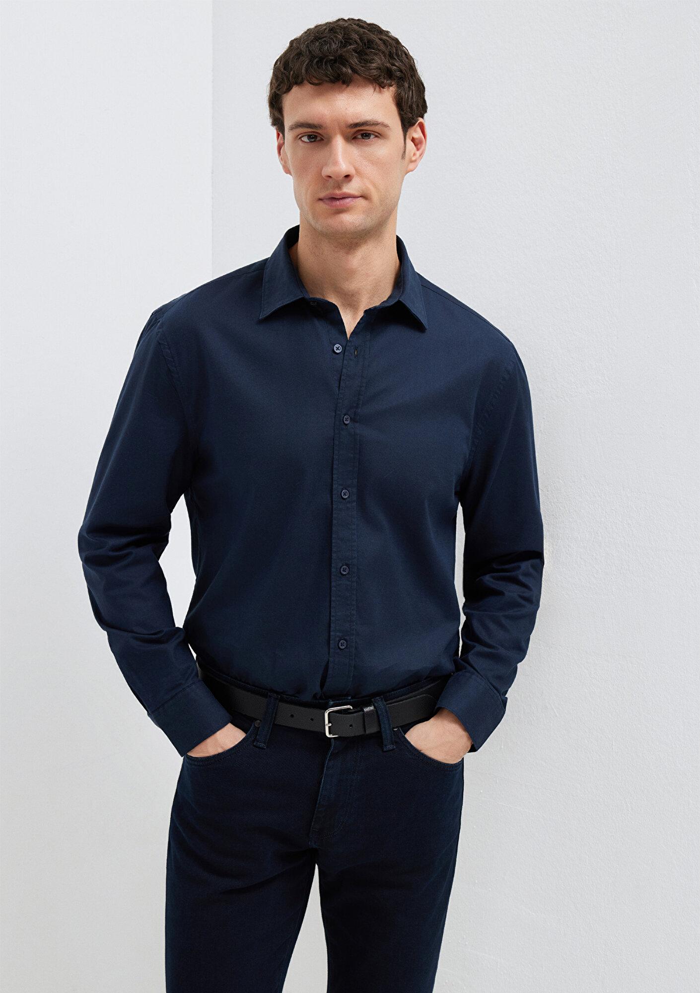 Mavi Lacivert Gömlek Slim Fit / Dar Kesim 0211670-80872