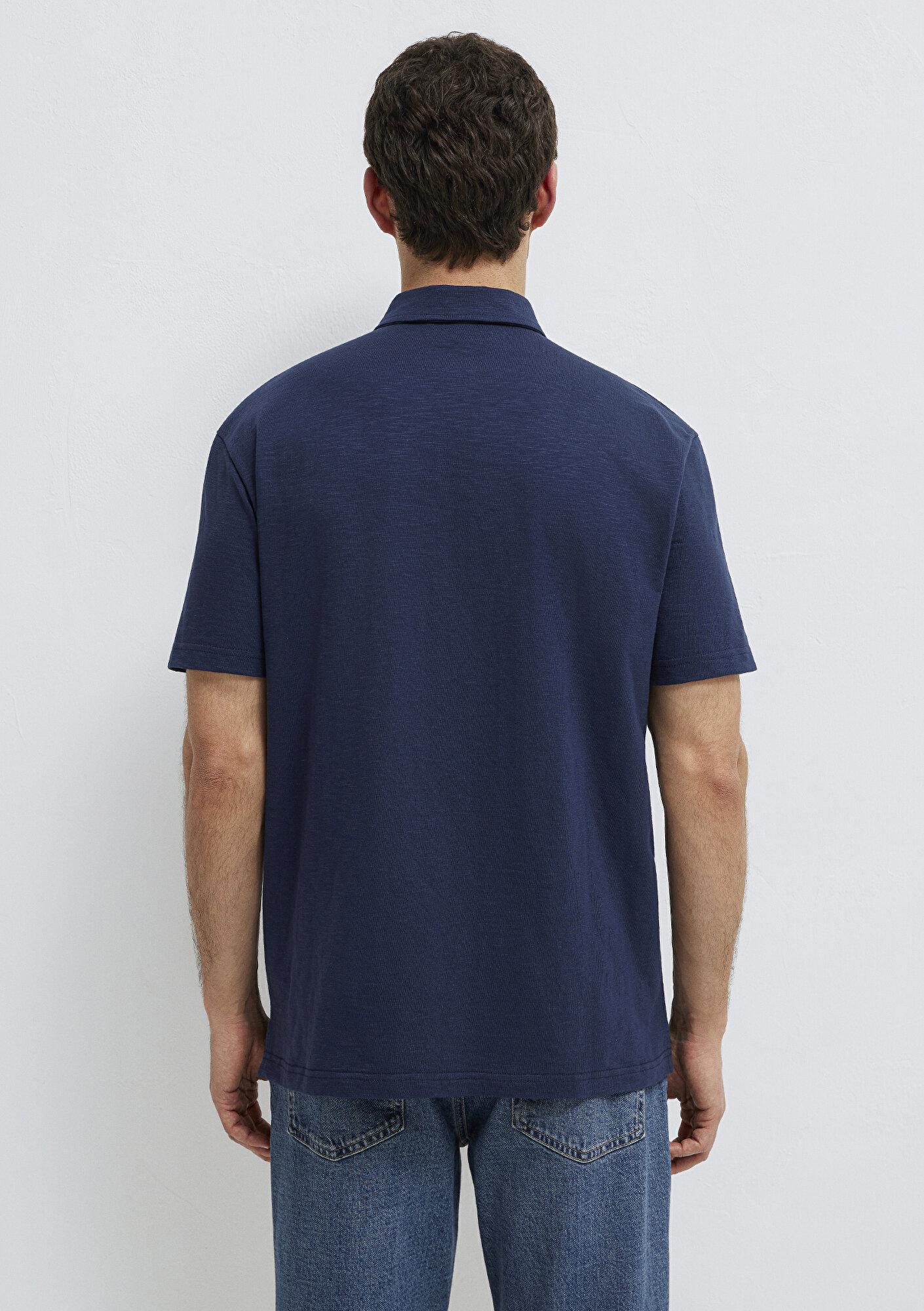 Mavi Lacivert Polo Tişört Loose Fit / Bol Rahat Kesim 0613152-70490